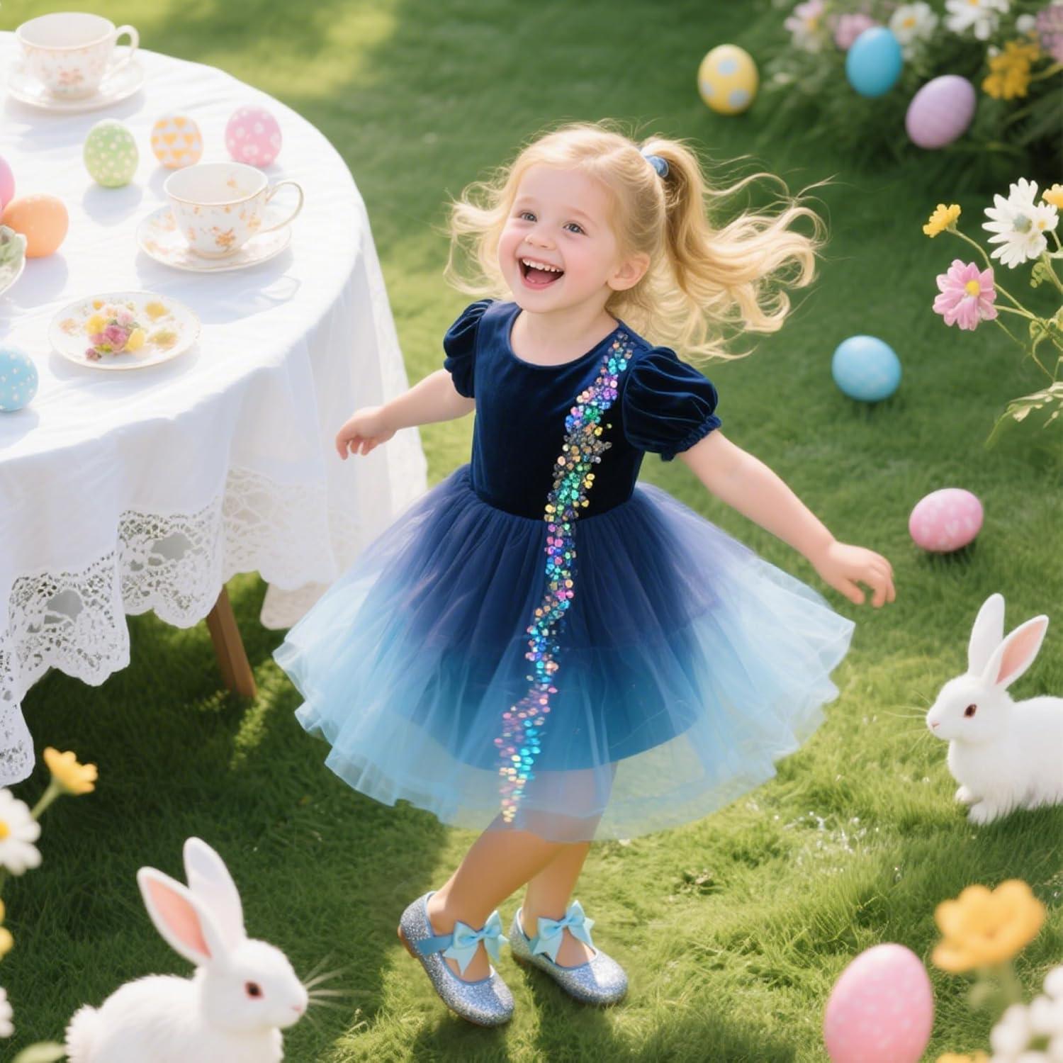 imageKiderence Toddler Girls Dress Shoes Little Kids Mary Janes Ballet Flats ToddlerCk353 Ocean Blue