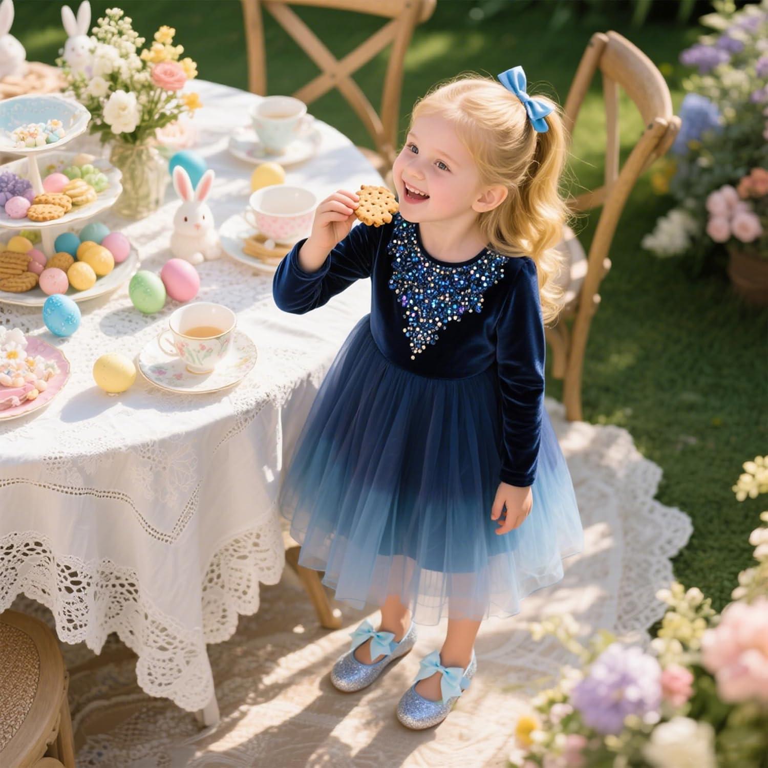 imageKiderence Toddler Girls Dress Shoes Little Kids Mary Janes Ballet Flats ToddlerCk353 Ocean Blue