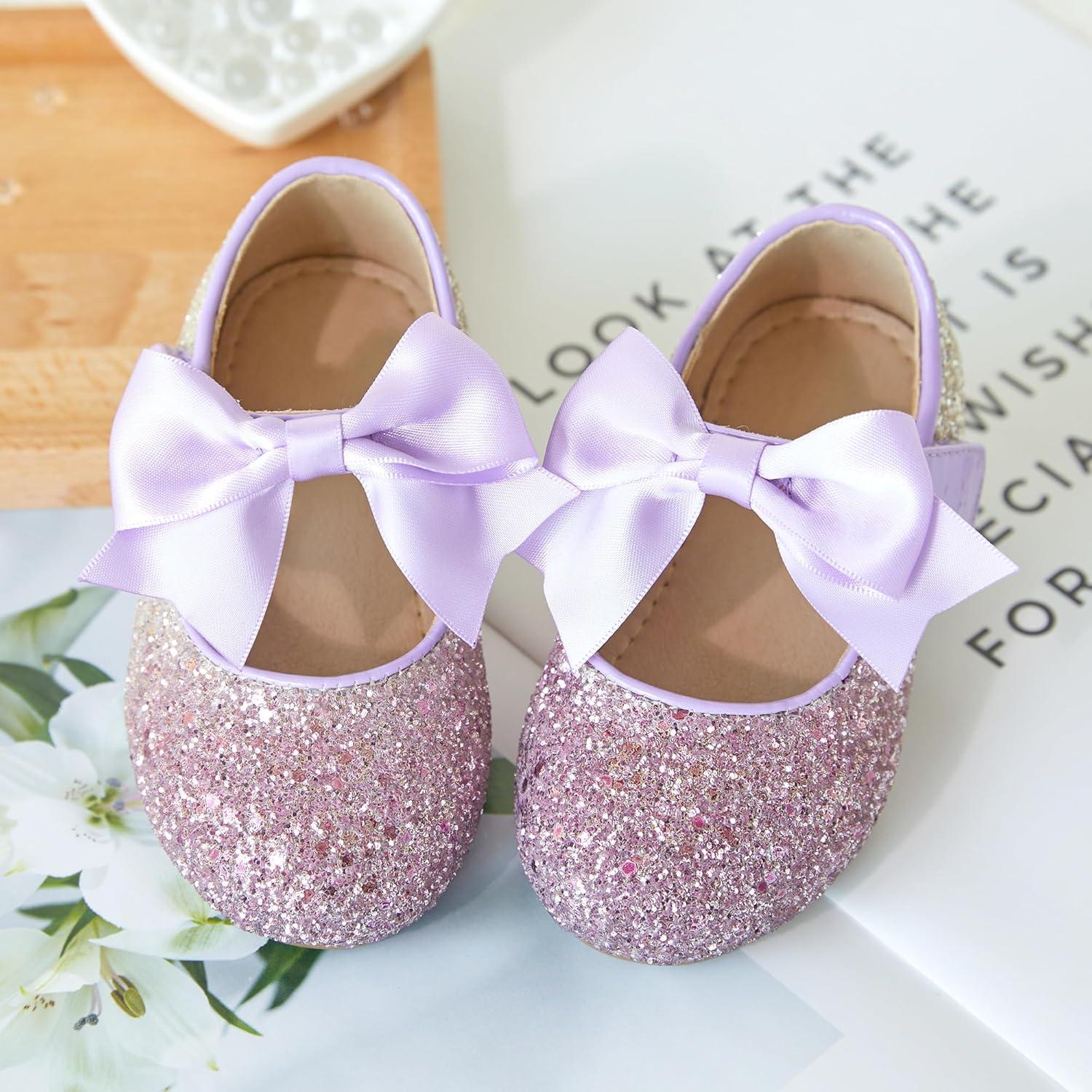 imageKiderence Toddler Girls Dress Shoes Little Kids Mary Janes Ballet Flats ToddlerCk353 Purple