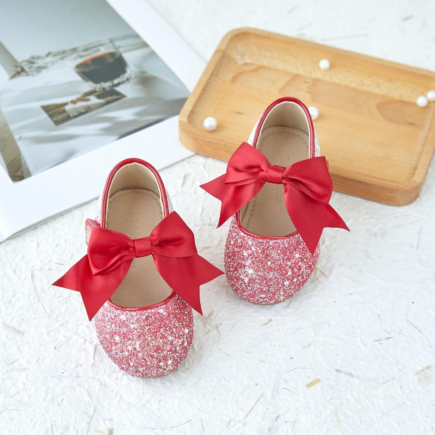 imageKiderence Toddler Girls Dress Shoes Little Kids Mary Janes Ballet Flats ToddlerCk353 Red