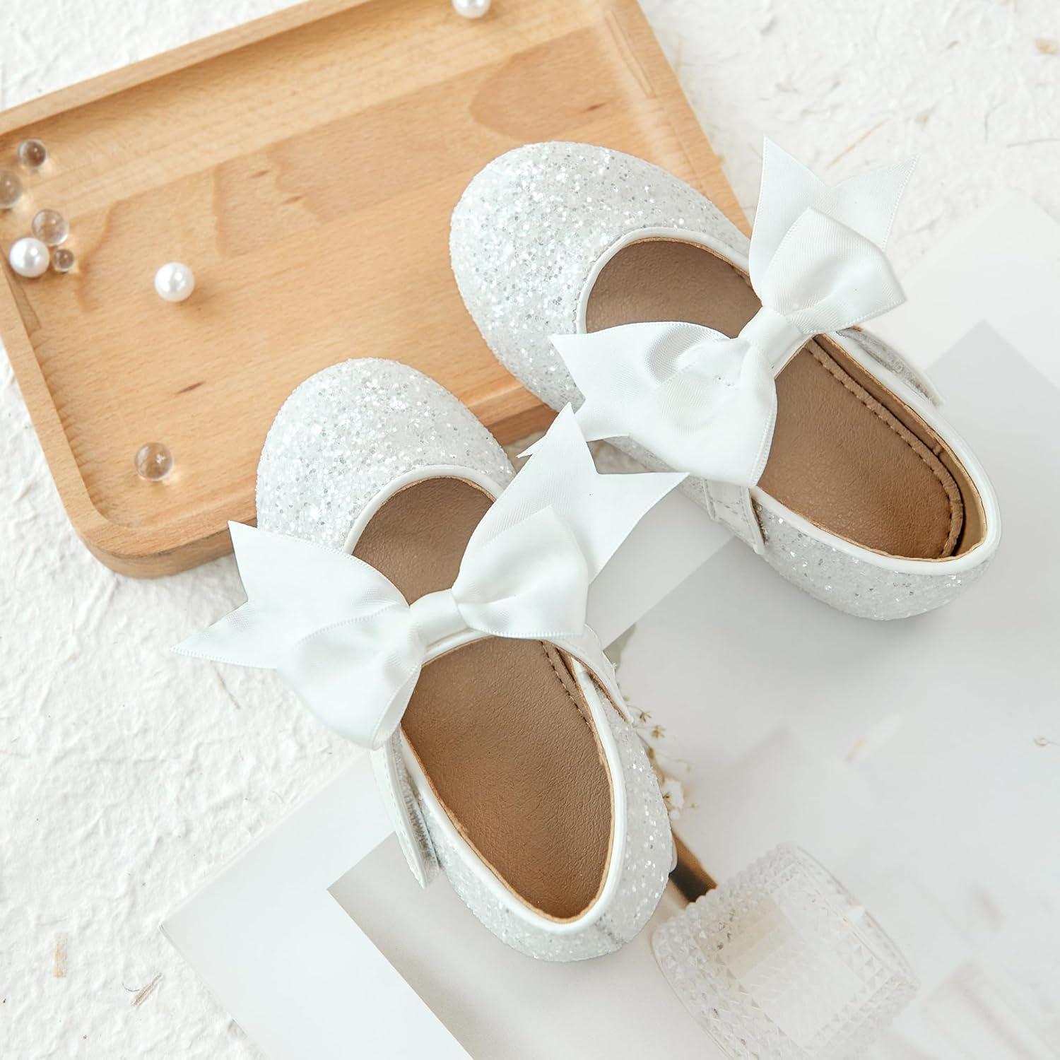 imageKiderence Toddler Girls Dress Shoes Little Kids Mary Janes Ballet Flats ToddlerCk353 White