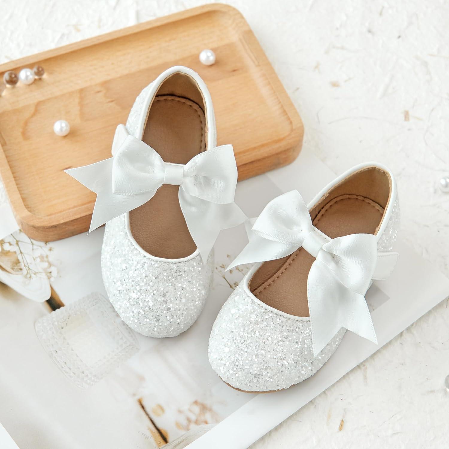 imageKiderence Toddler Girls Dress Shoes Little Kids Mary Janes Ballet Flats ToddlerCk353 White