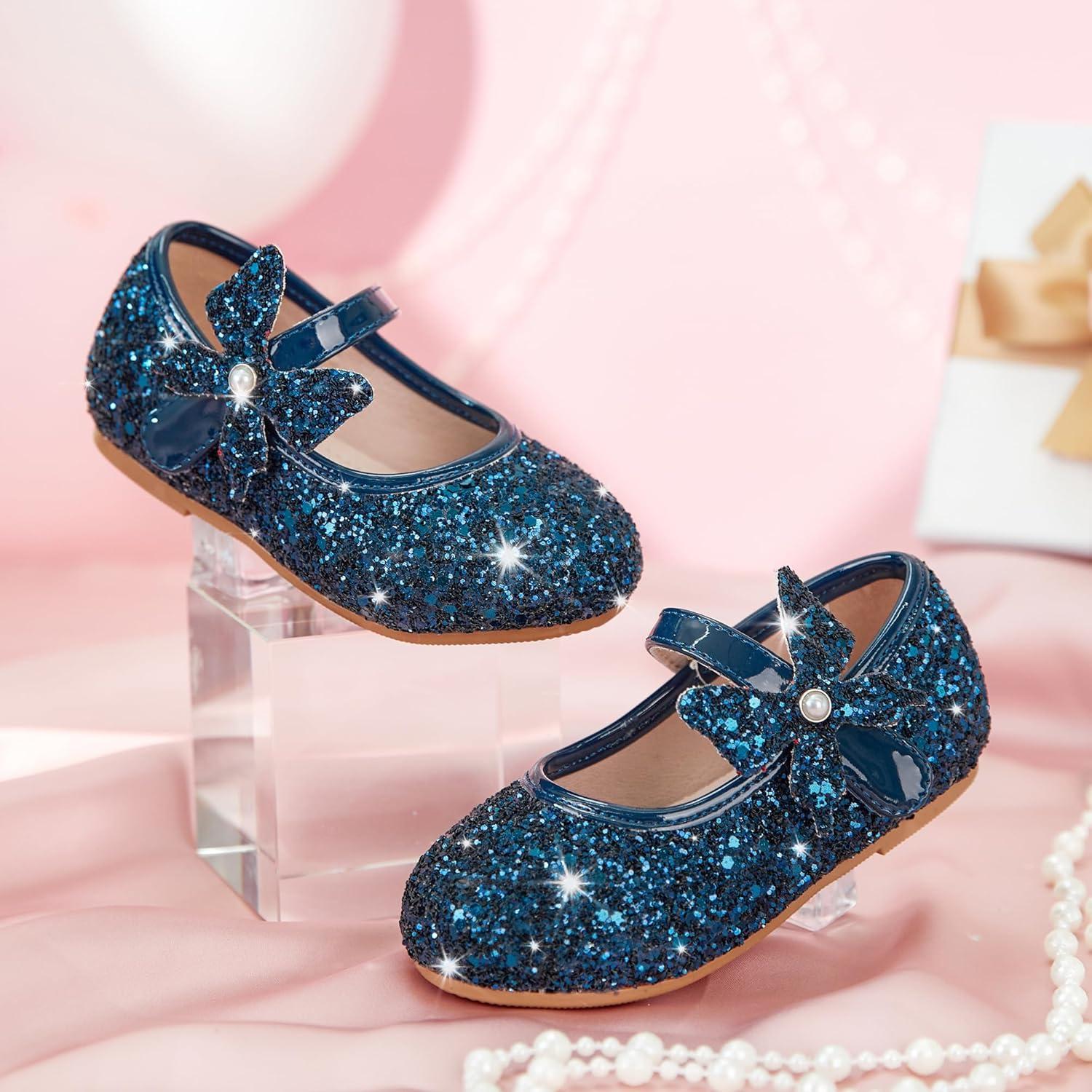 imageKiderence Toddler Girls Dress Shoes Little Kids Mary Janes Ballet Flats ToddlerCk511 Navy Blue