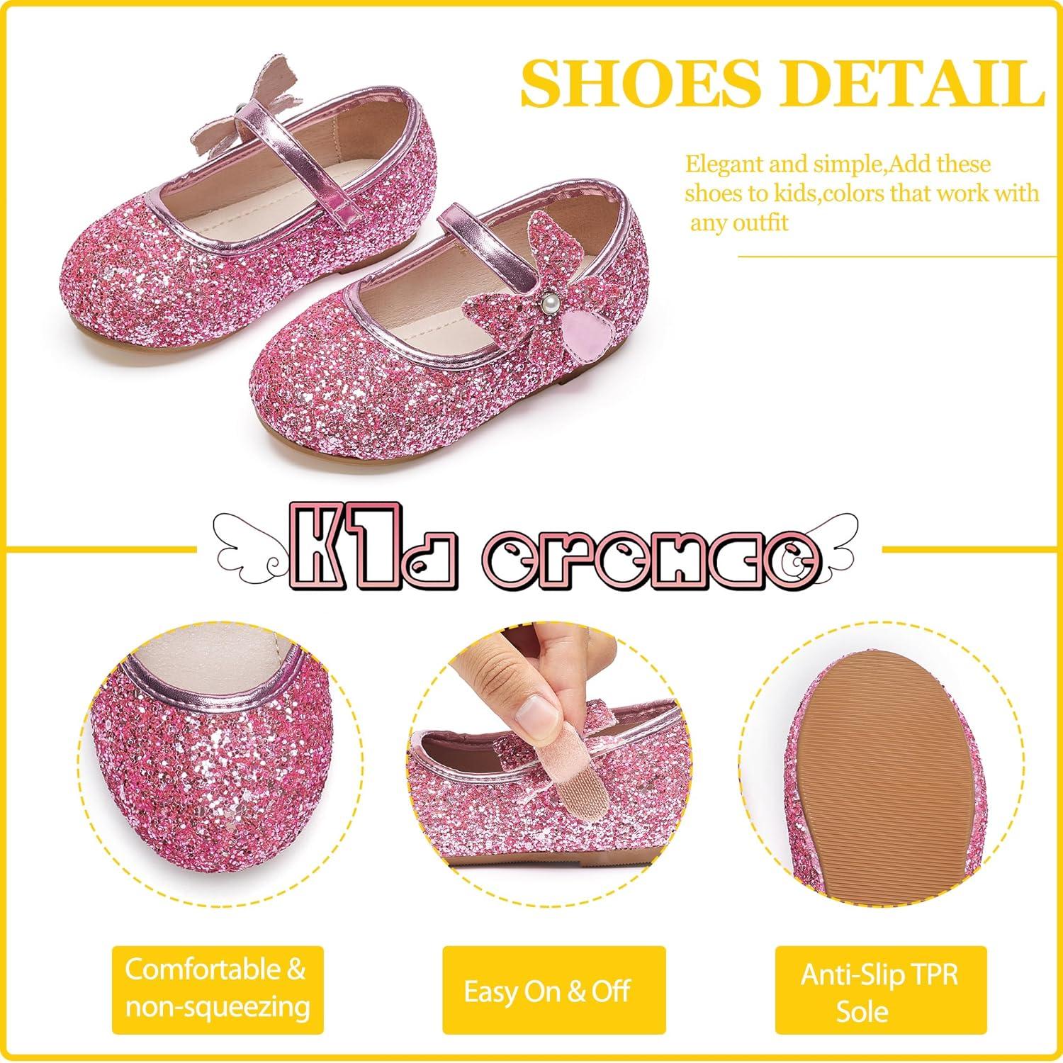 imageKiderence Toddler Girls Dress Shoes Little Kids Mary Janes Ballet Flats ToddlerCk511 Pink