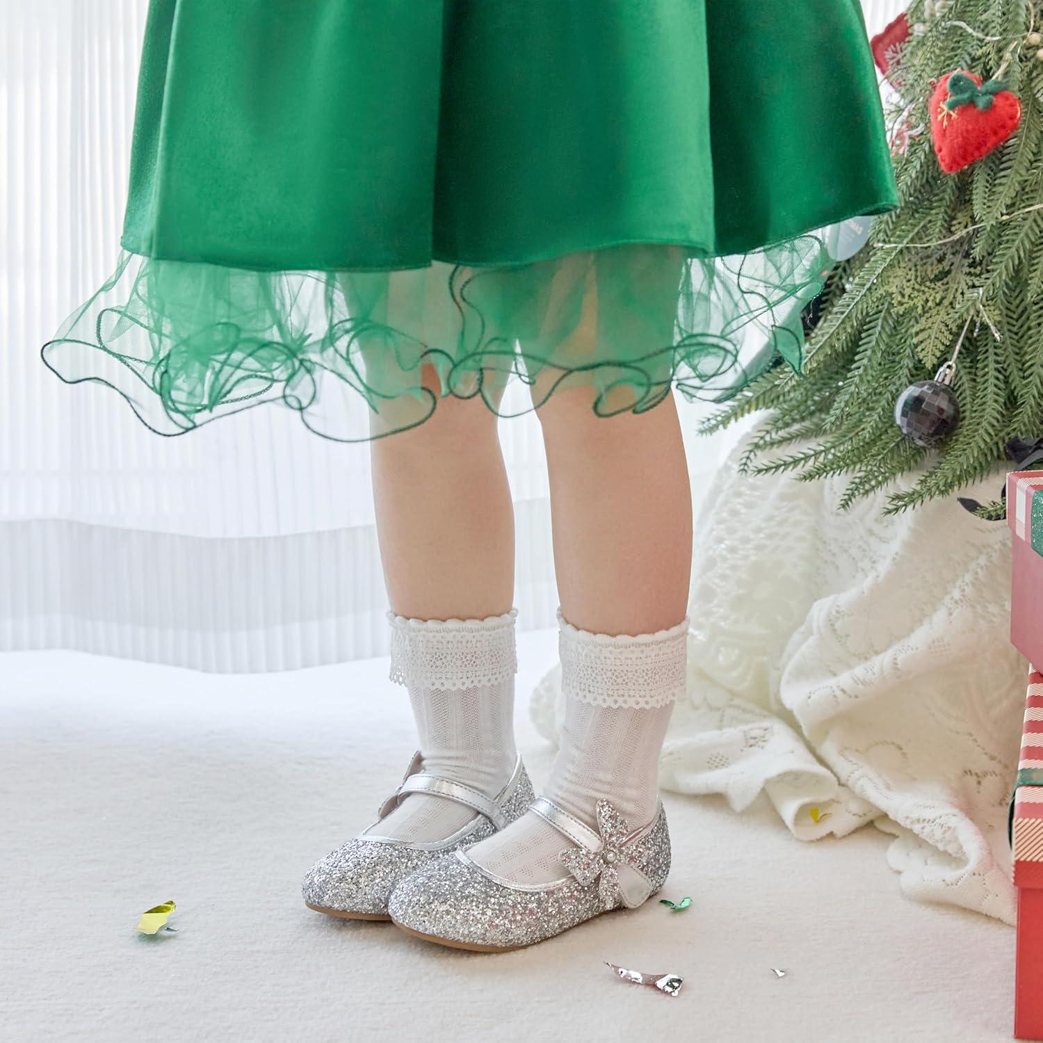 imageKiderence Toddler Girls Dress Shoes Little Kids Mary Janes Ballet Flats ToddlerCk511 Silver