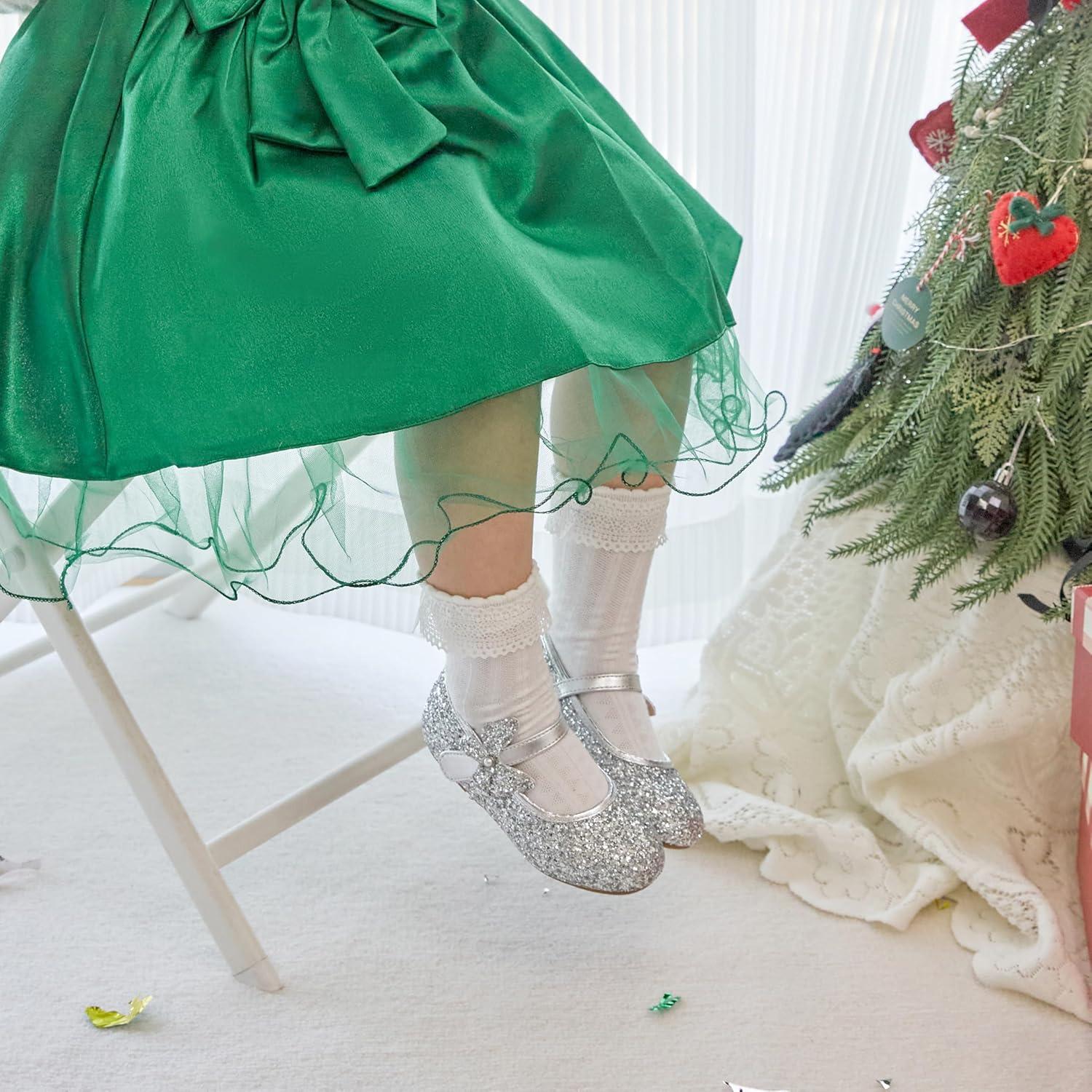 imageKiderence Toddler Girls Dress Shoes Little Kids Mary Janes Ballet Flats ToddlerCk511 Silver