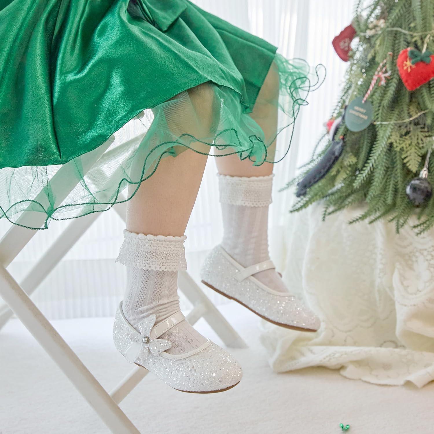 imageKiderence Toddler Girls Dress Shoes Little Kids Mary Janes Ballet Flats ToddlerCk511 White