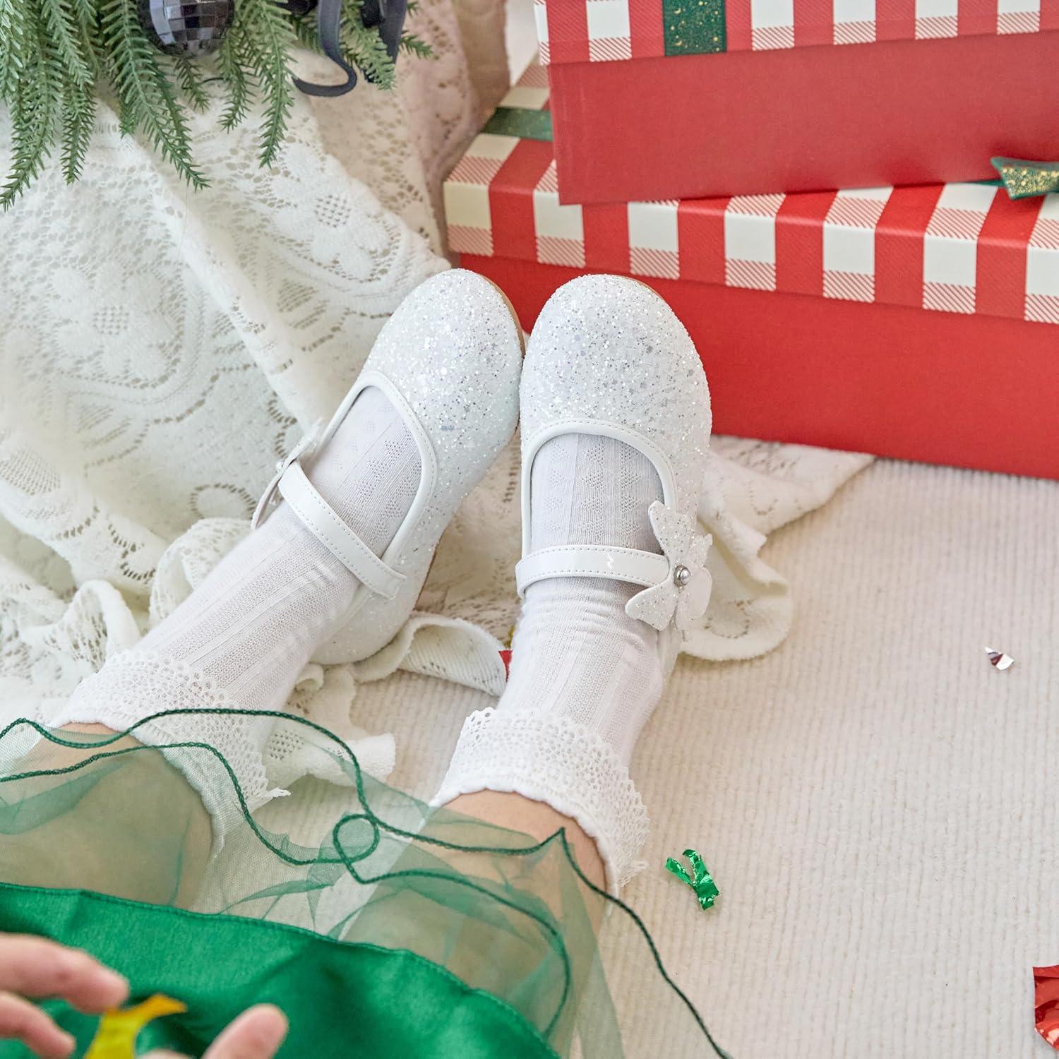 imageKiderence Toddler Girls Dress Shoes Little Kids Mary Janes Ballet Flats ToddlerCk511 White