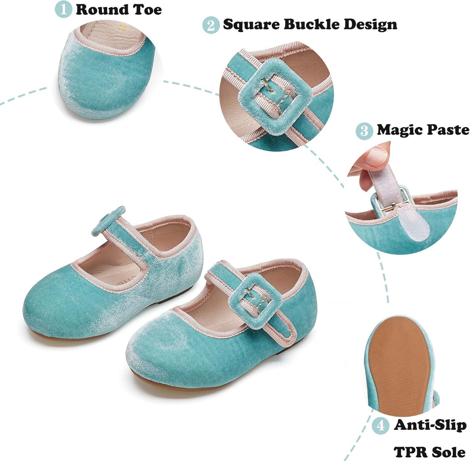 imageKiderence Toddler Girls Dress Shoes Little Kids Mary Janes Ballet Flats ToddlerCk512 Blue