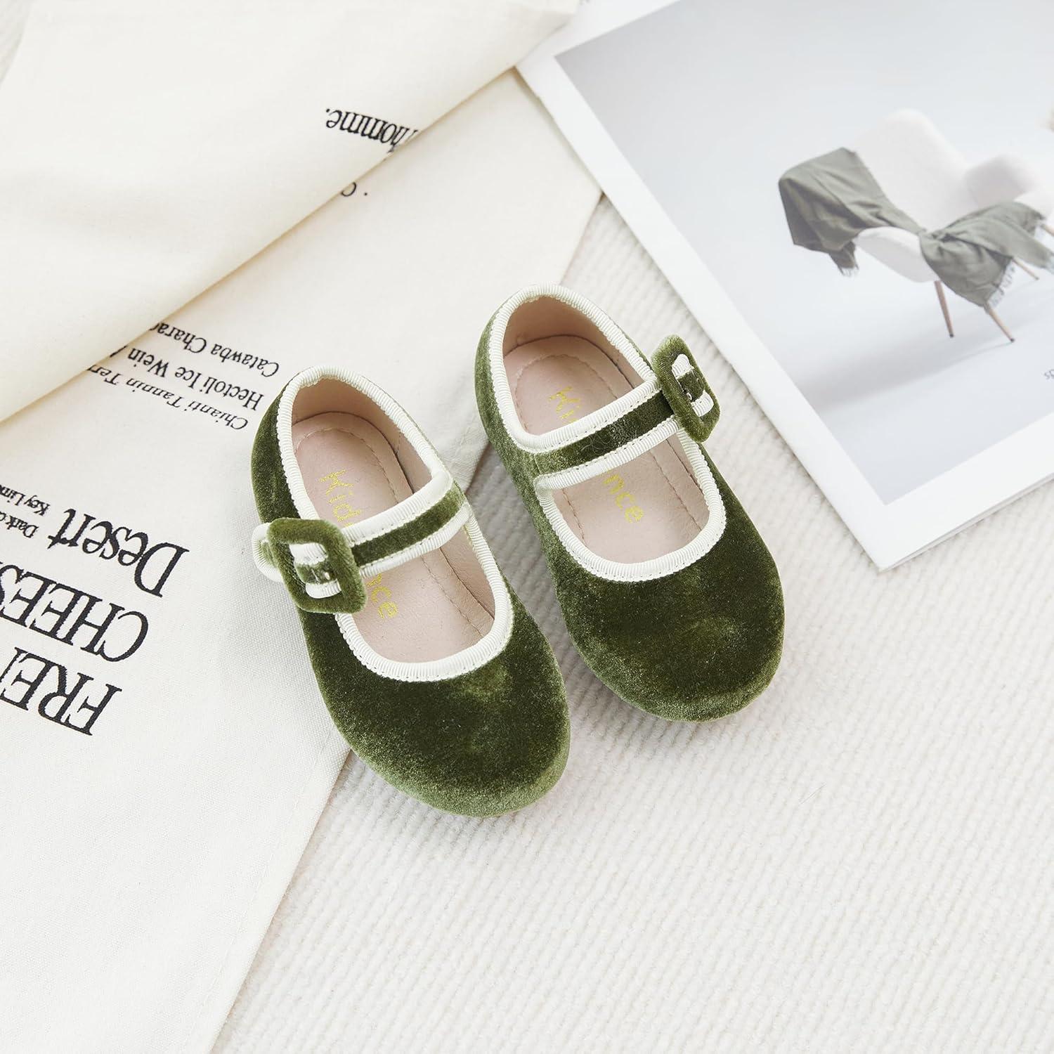 imageKiderence Toddler Girls Dress Shoes Little Kids Mary Janes Ballet Flats ToddlerCk512 Green