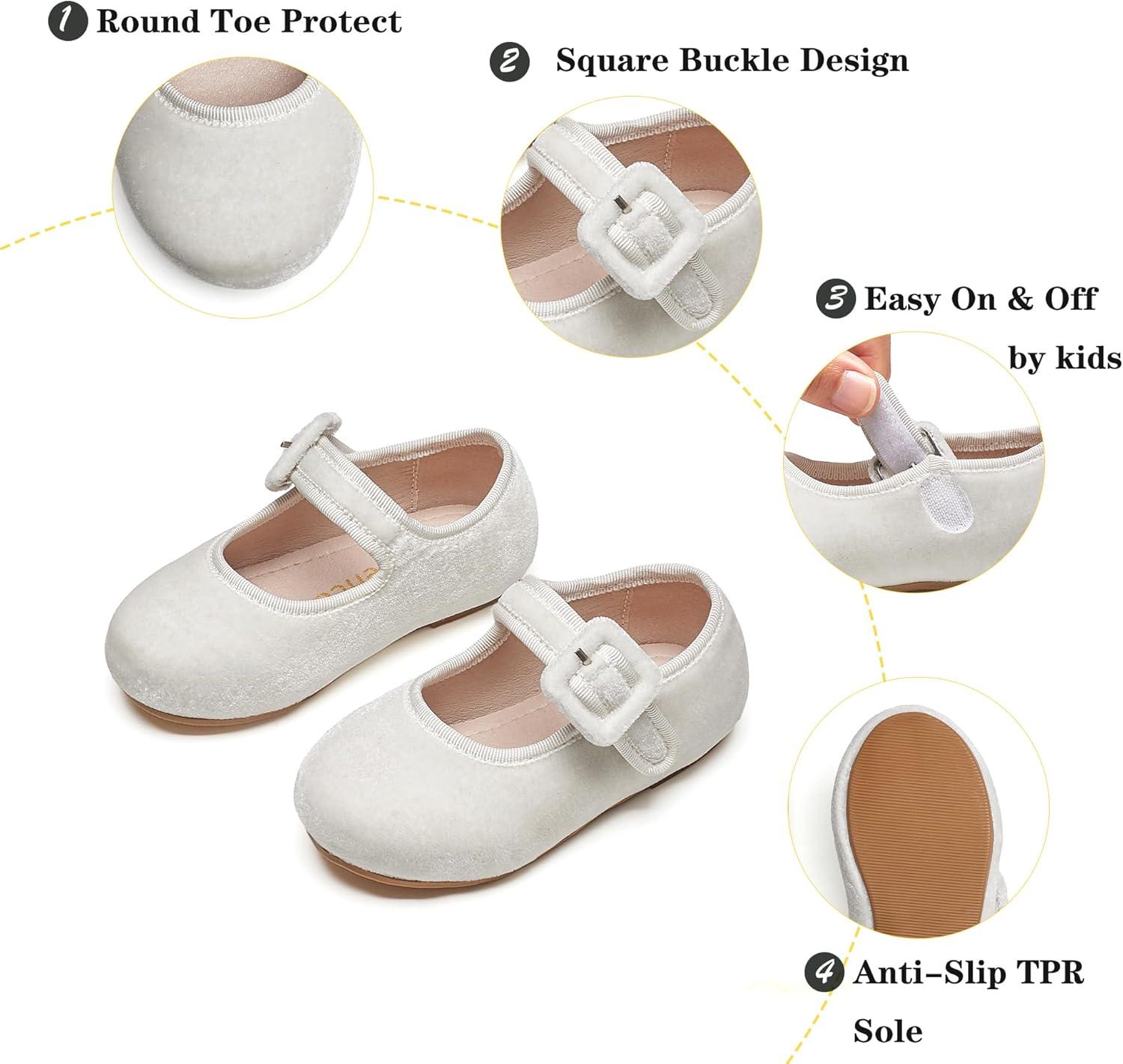 imageKiderence Toddler Girls Dress Shoes Little Kids Mary Janes Ballet Flats ToddlerCk512 Off White