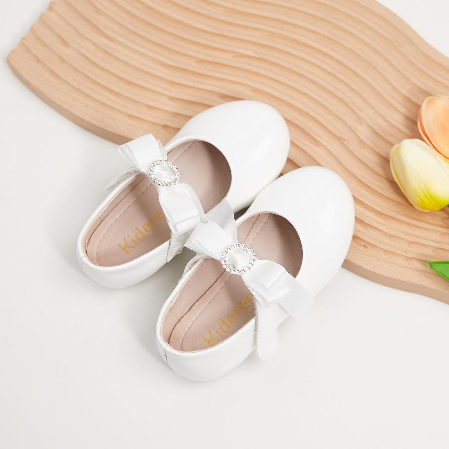 imageKiderence Toddler Girls Dress Shoes Little Kids Mary Janes Ballet Flats ToddlerCk515 White