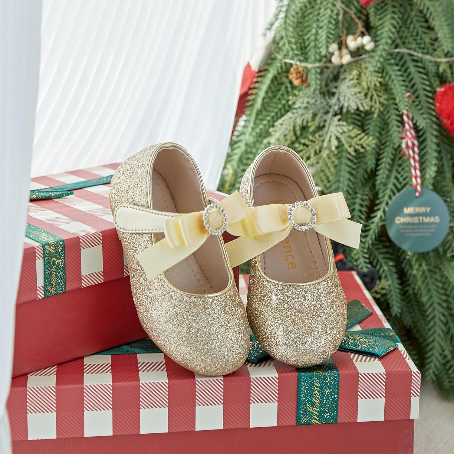 imageKiderence Toddler Girls Dress Shoes Little Kids Mary Janes Ballet Flats ToddlerCk516 Gold