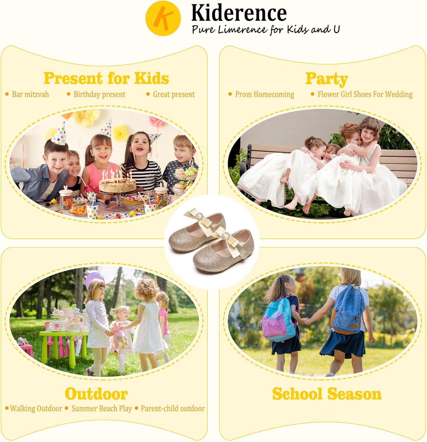 imageKiderence Toddler Girls Dress Shoes Little Kids Mary Janes Ballet Flats ToddlerCk516 Gold