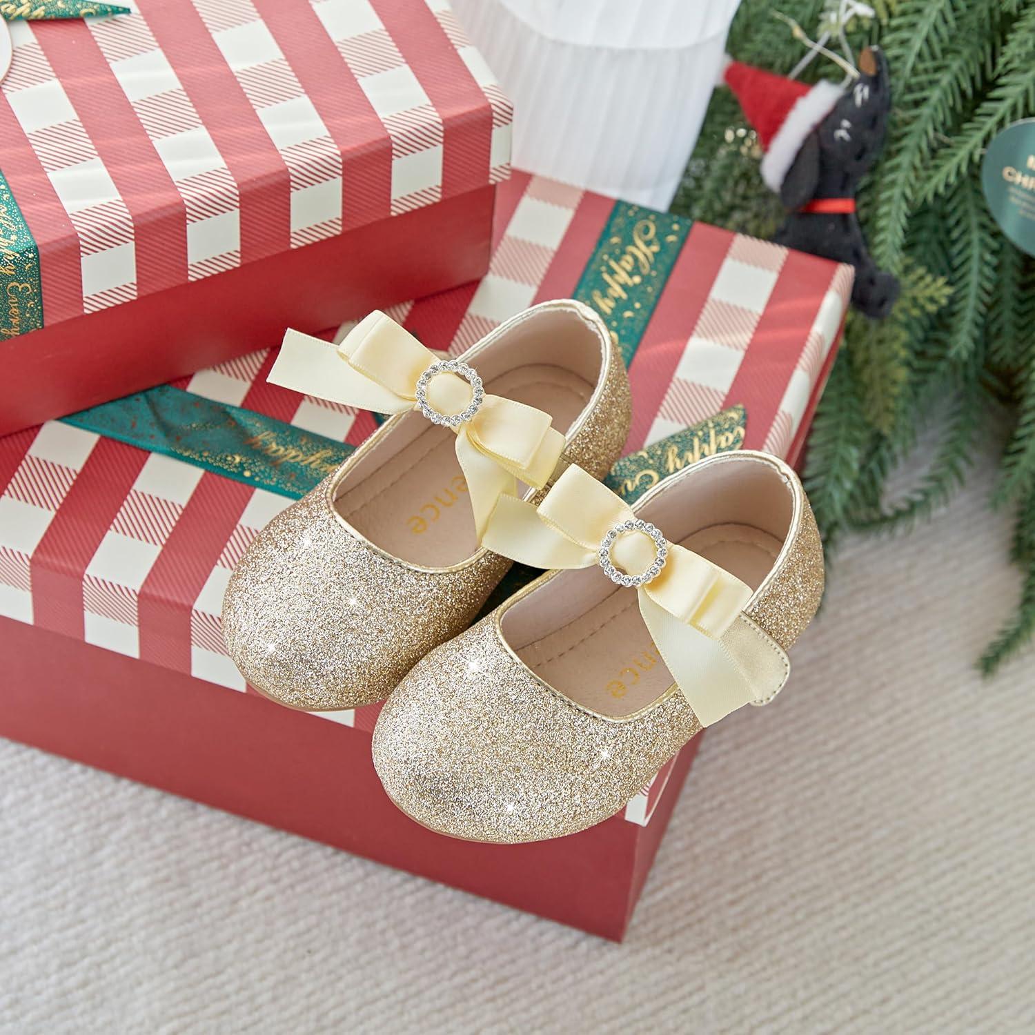 imageKiderence Toddler Girls Dress Shoes Little Kids Mary Janes Ballet Flats ToddlerCk516 Gold