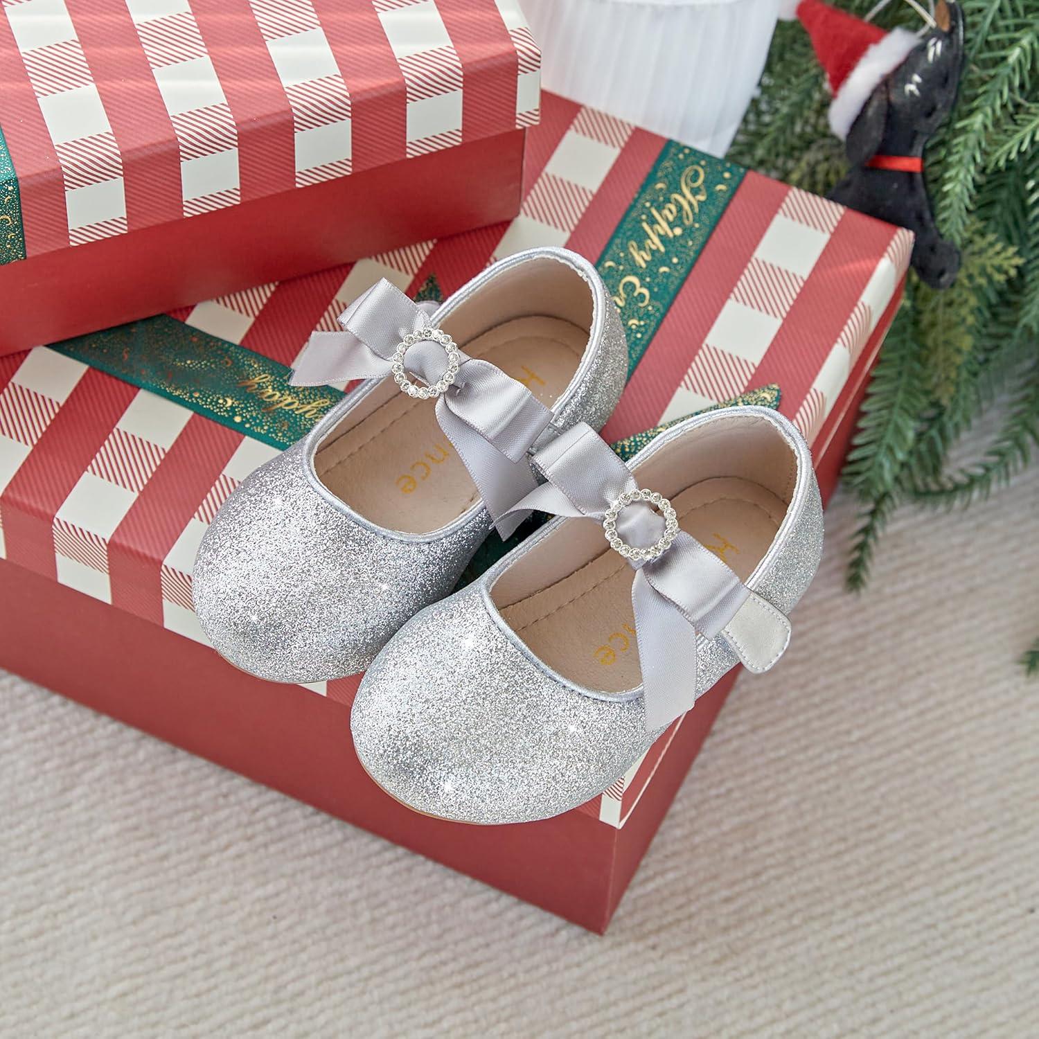 imageKiderence Toddler Girls Dress Shoes Little Kids Mary Janes Ballet Flats ToddlerCk516 Silver