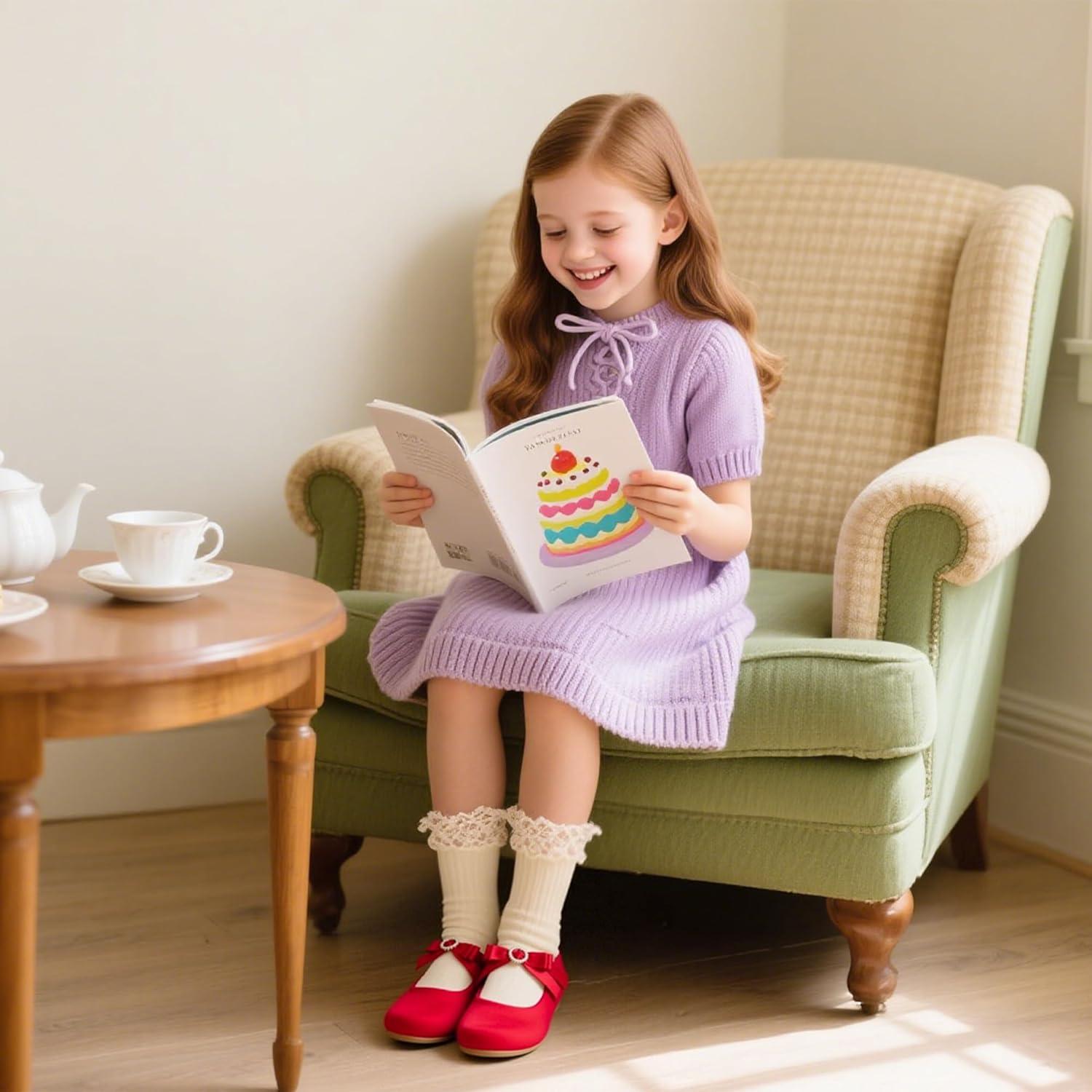 imageKiderence Toddler Girls Dress Shoes Little Kids Mary Janes Ballet Flats ToddlerCk519 Red