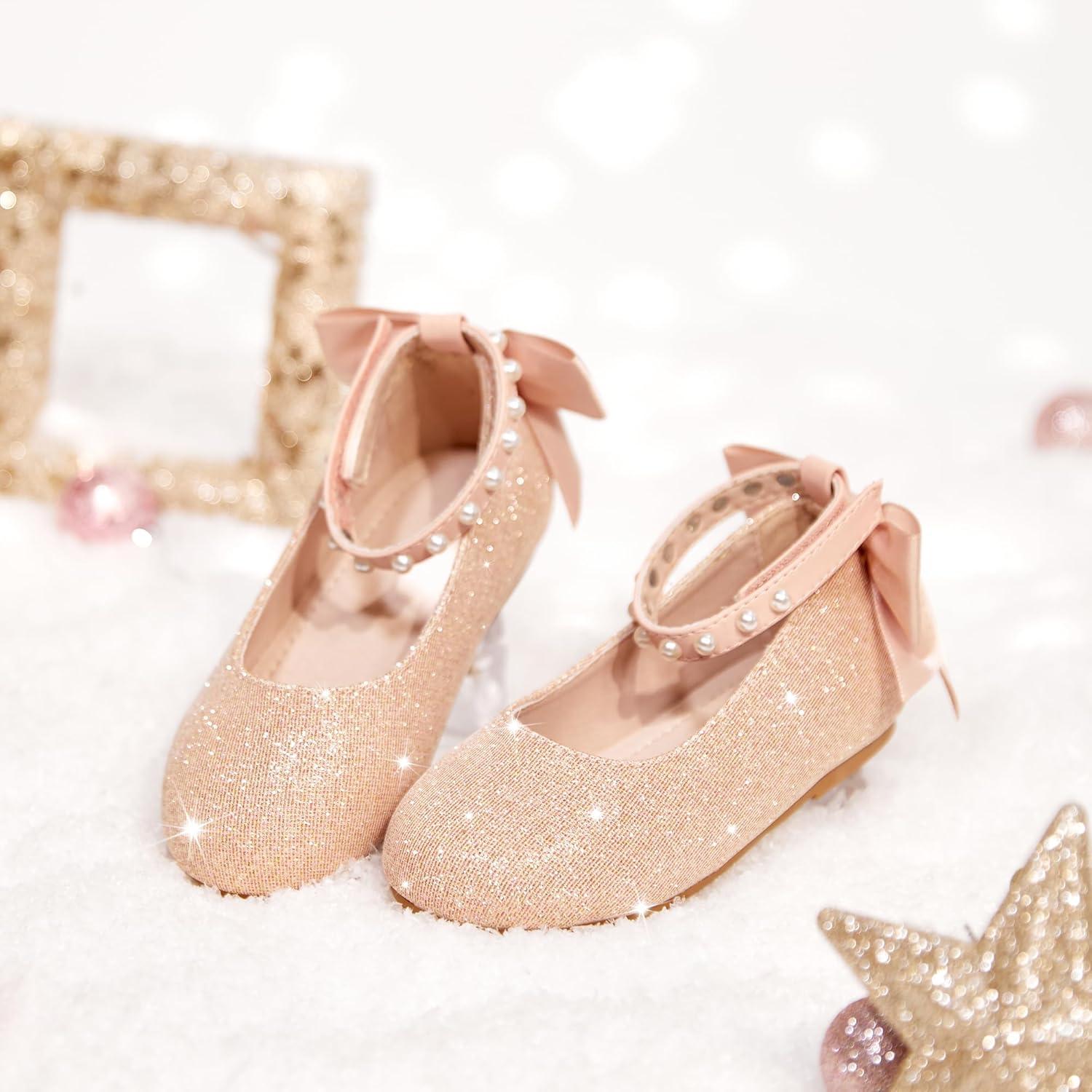 imageKiderence Toddler Girls Dress Shoes Little Kids Mary Janes Ballet Flats ToddlerCk601 Pink