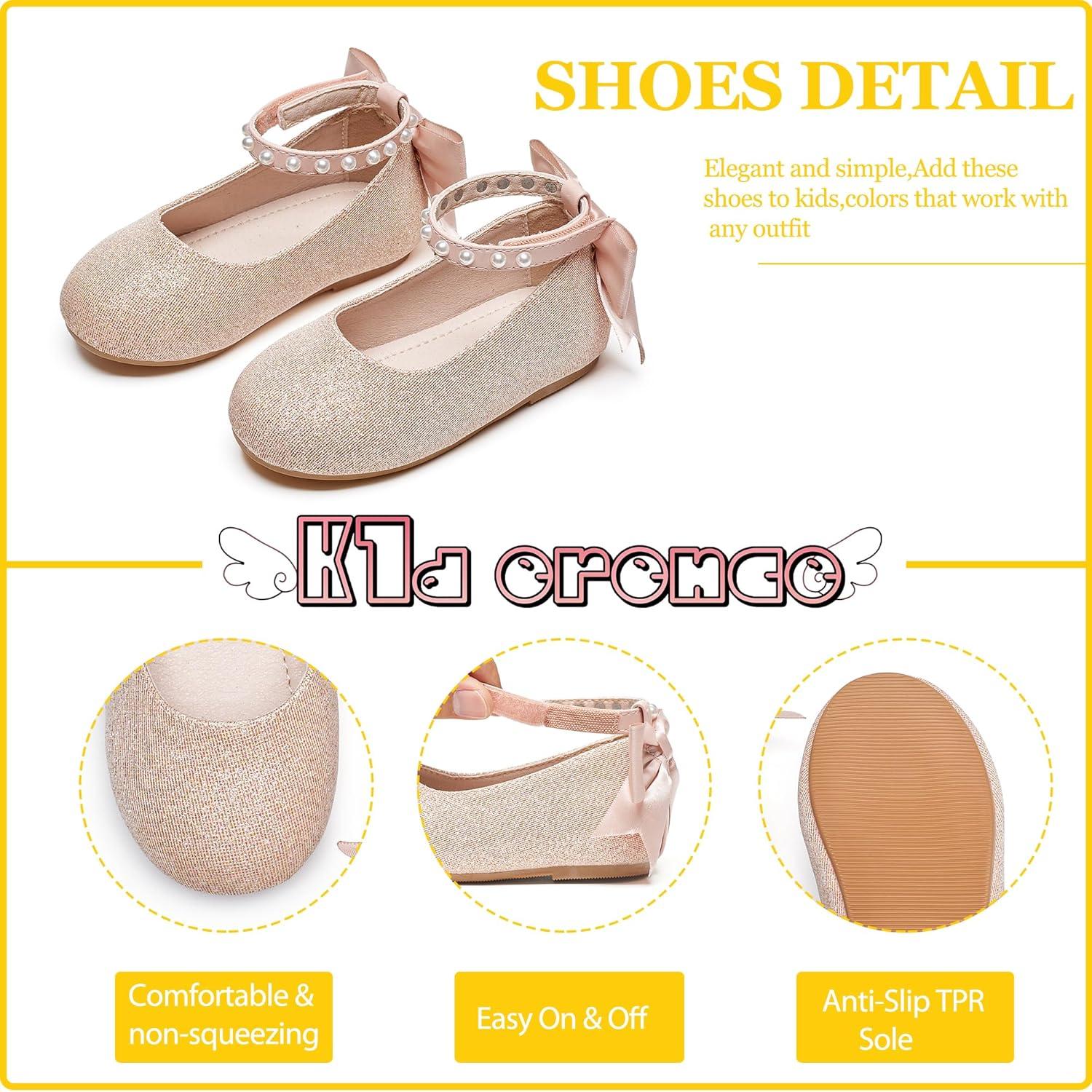 imageKiderence Toddler Girls Dress Shoes Little Kids Mary Janes Ballet Flats ToddlerCk601 Pink