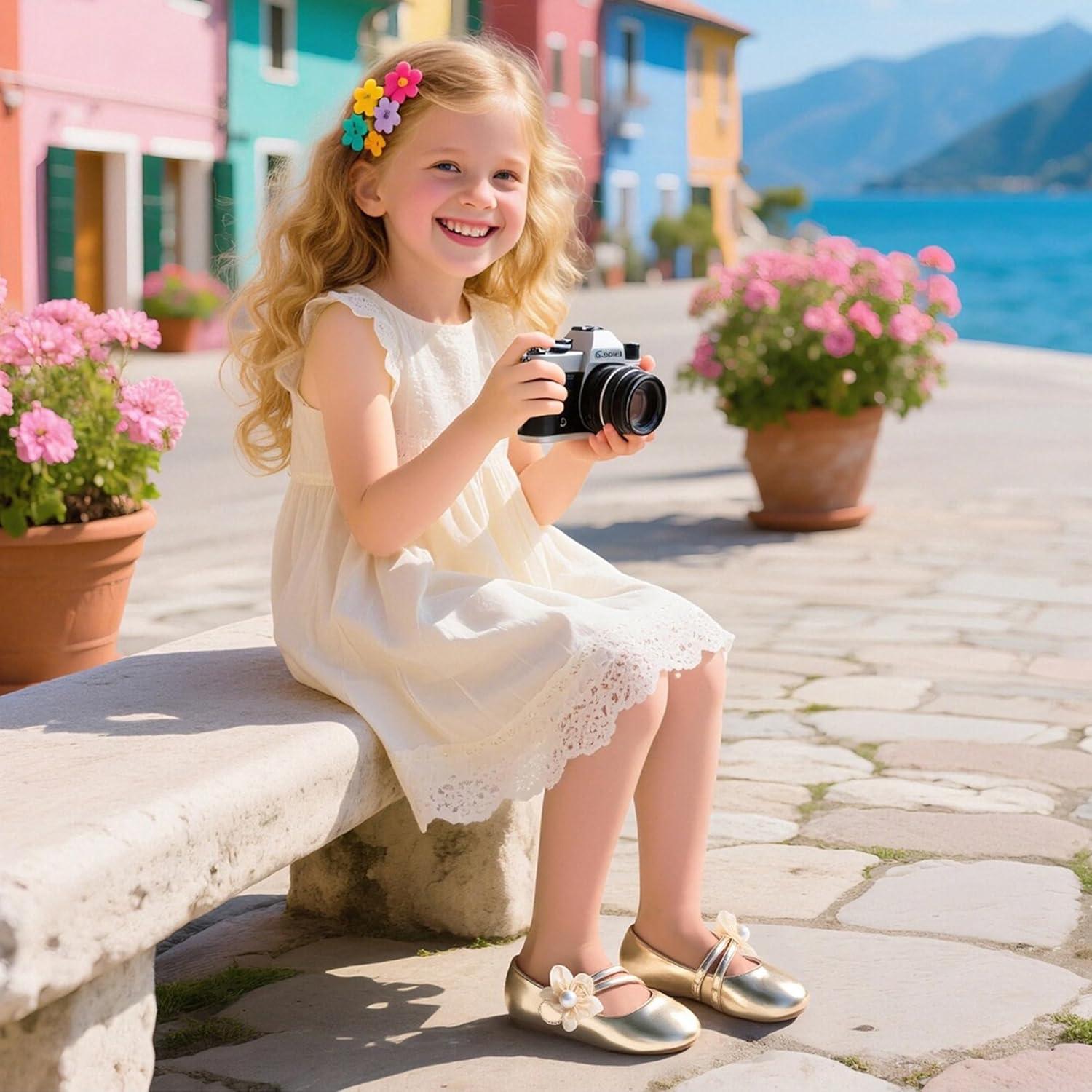 imageKiderence Toddler Girls Dress Shoes Little Kids Mary Janes Ballet Flats ToddlerCk605 Gold