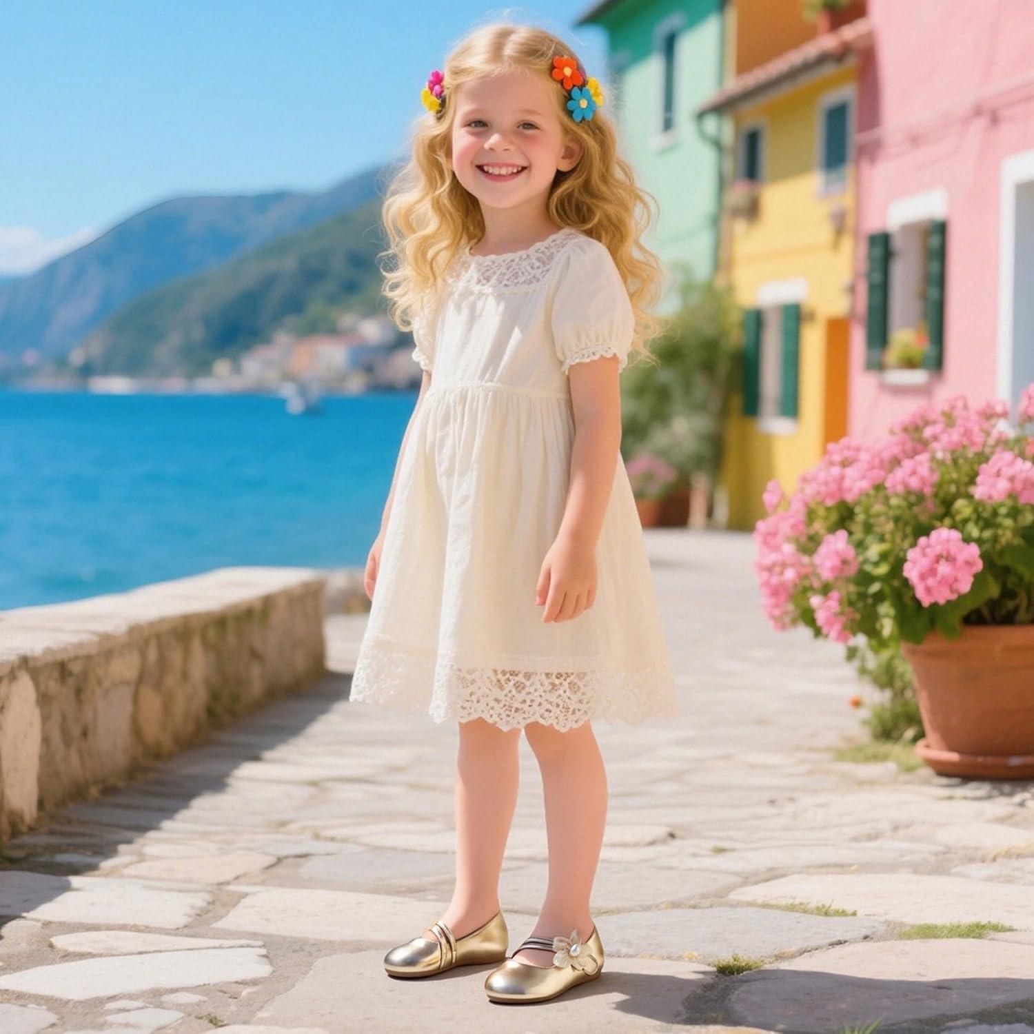 imageKiderence Toddler Girls Dress Shoes Little Kids Mary Janes Ballet Flats ToddlerCk605 Gold