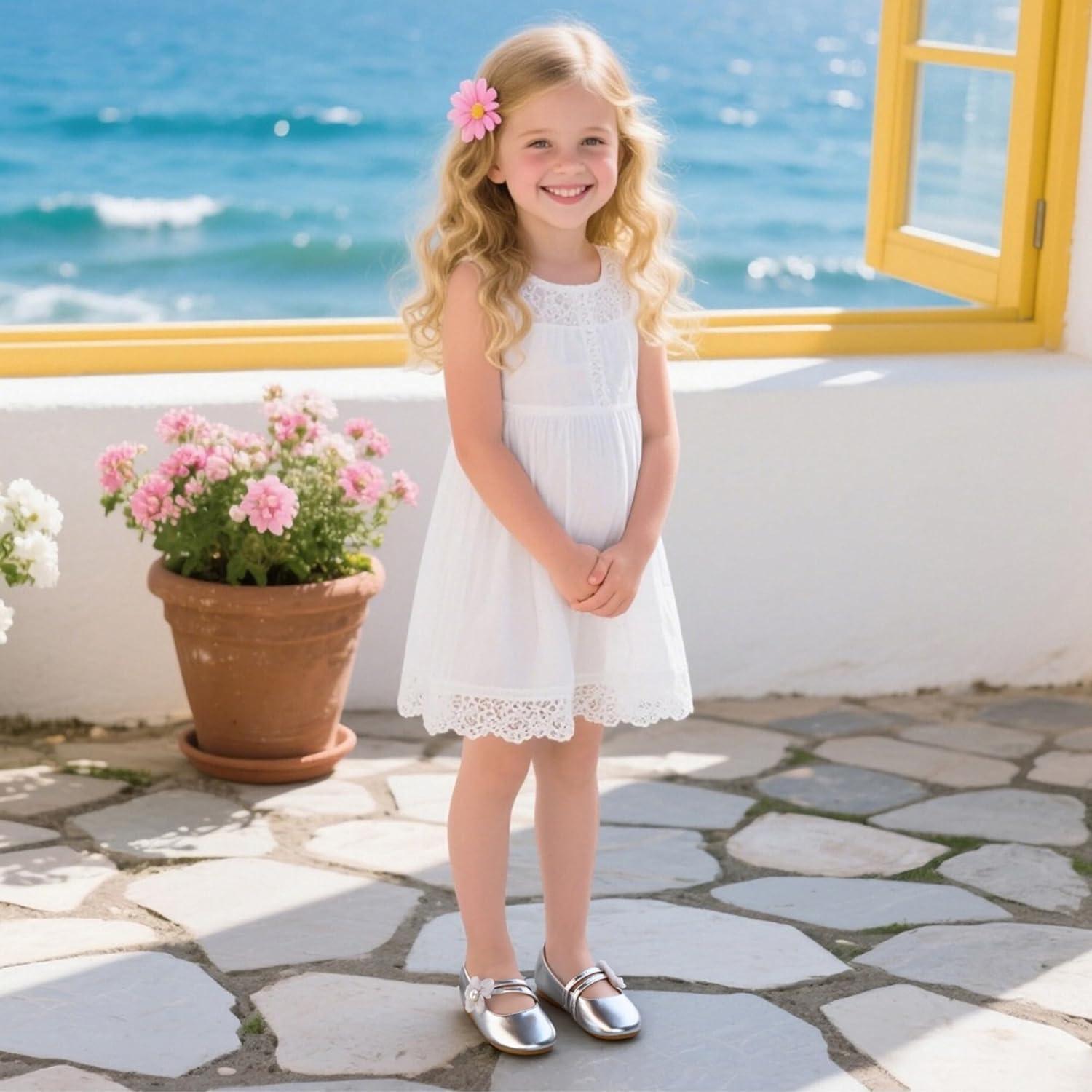 imageKiderence Toddler Girls Dress Shoes Little Kids Mary Janes Ballet Flats ToddlerCk605 Silver