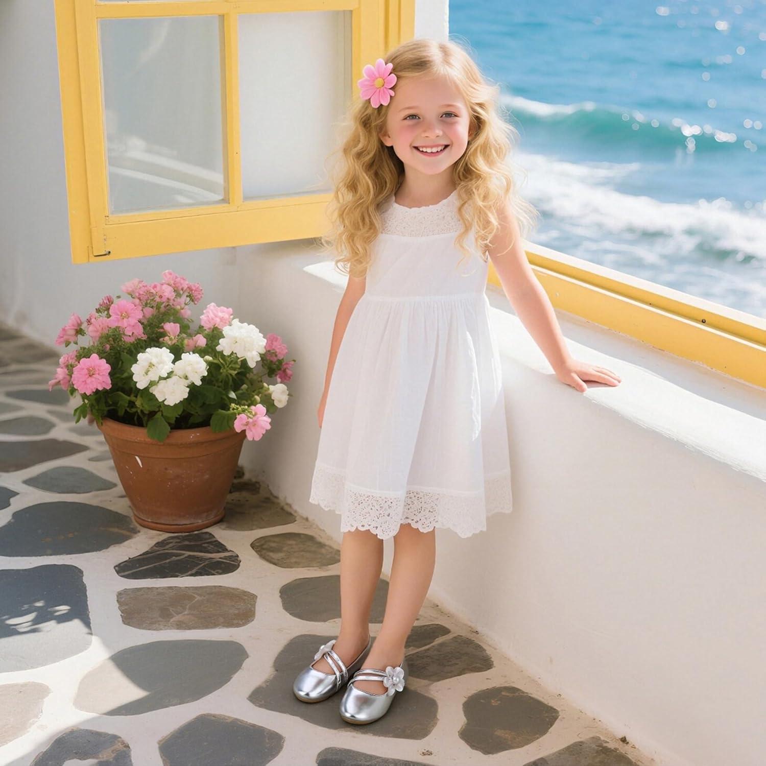 imageKiderence Toddler Girls Dress Shoes Little Kids Mary Janes Ballet Flats ToddlerCk605 Silver