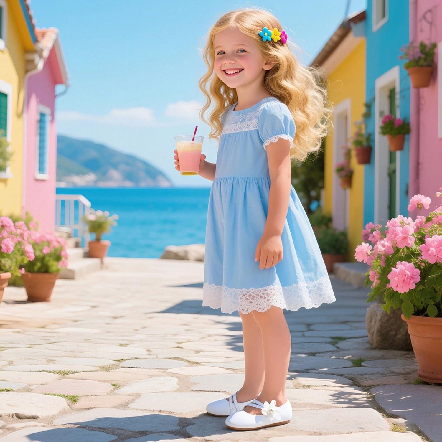 imageKiderence Toddler Girls Dress Shoes Little Kids Mary Janes Ballet Flats ToddlerCk605 White