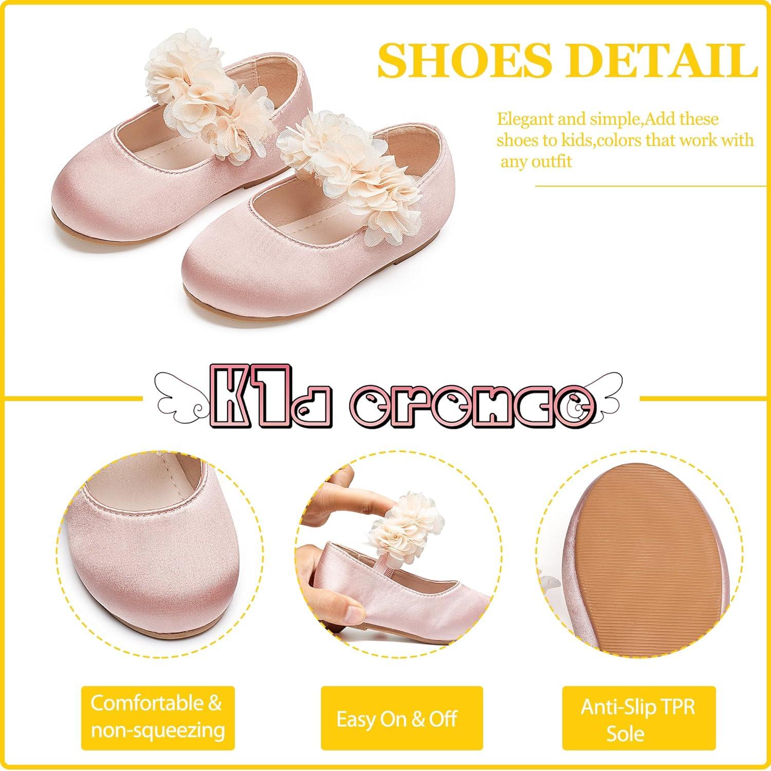 imageKiderence Toddler Girls Dress Shoes Little Kids Mary Janes Ballet Flats ToddlerCk606 Pink