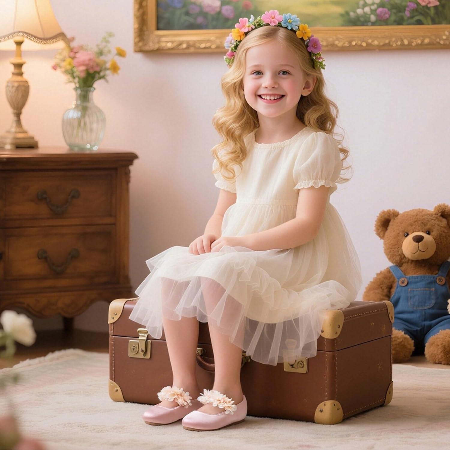 imageKiderence Toddler Girls Dress Shoes Little Kids Mary Janes Ballet Flats ToddlerCk606 Pink