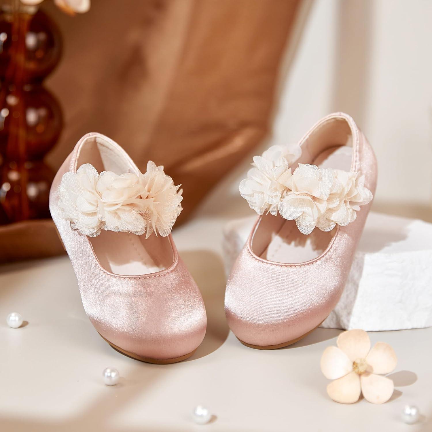 imageKiderence Toddler Girls Dress Shoes Little Kids Mary Janes Ballet Flats ToddlerCk606 Pink