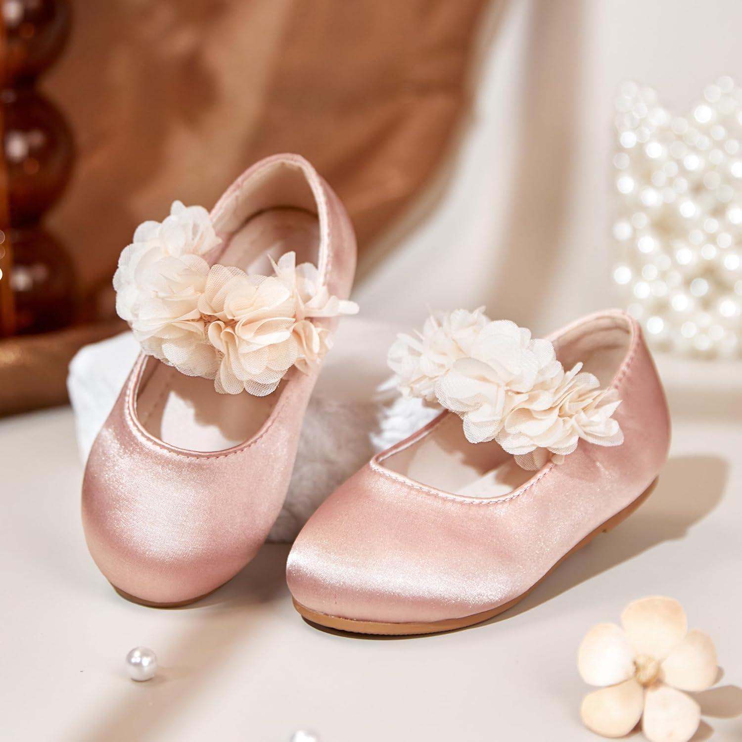 imageKiderence Toddler Girls Dress Shoes Little Kids Mary Janes Ballet Flats ToddlerCk606 Pink