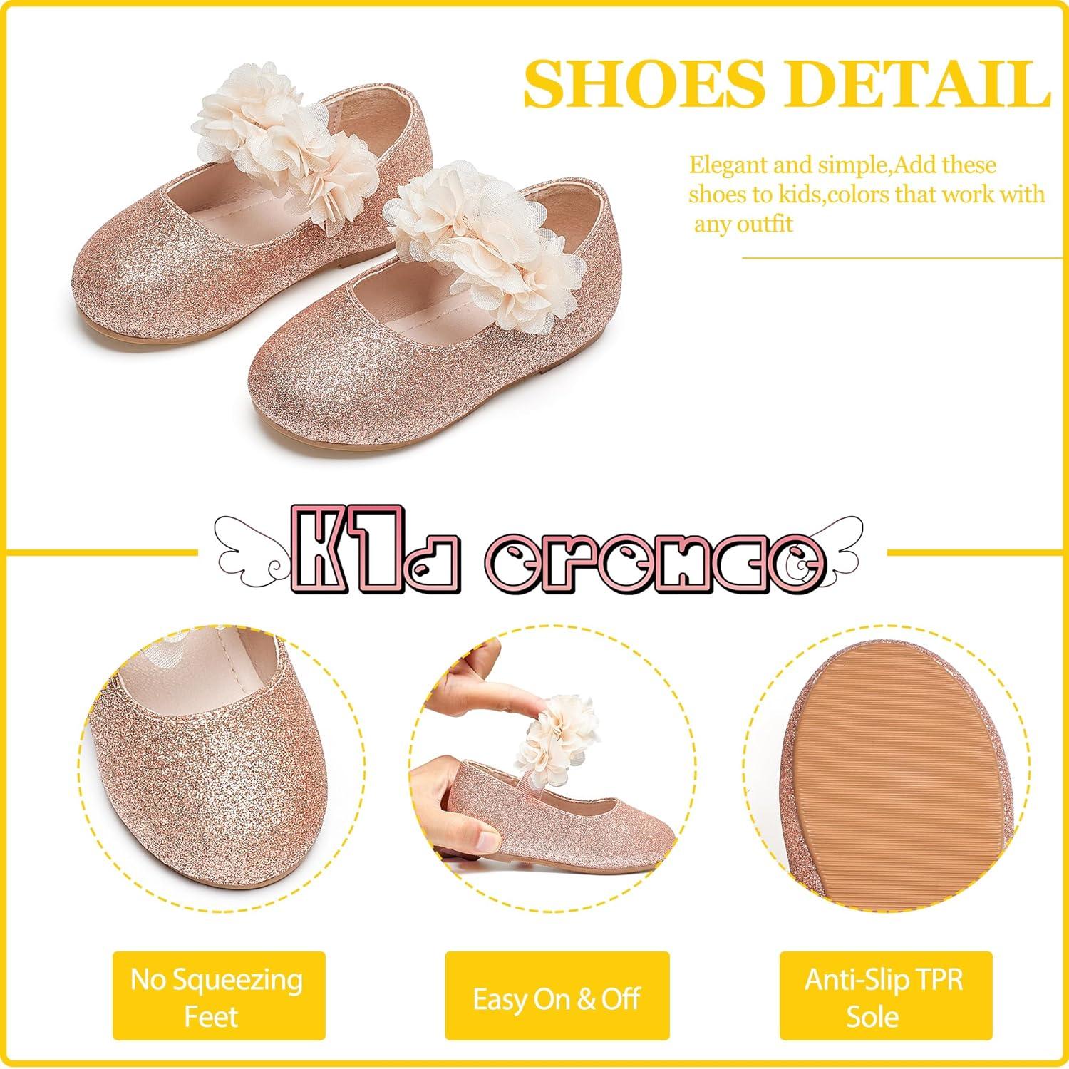 imageKiderence Toddler Girls Dress Shoes Little Kids Mary Janes Ballet Flats ToddlerCk607 Pink