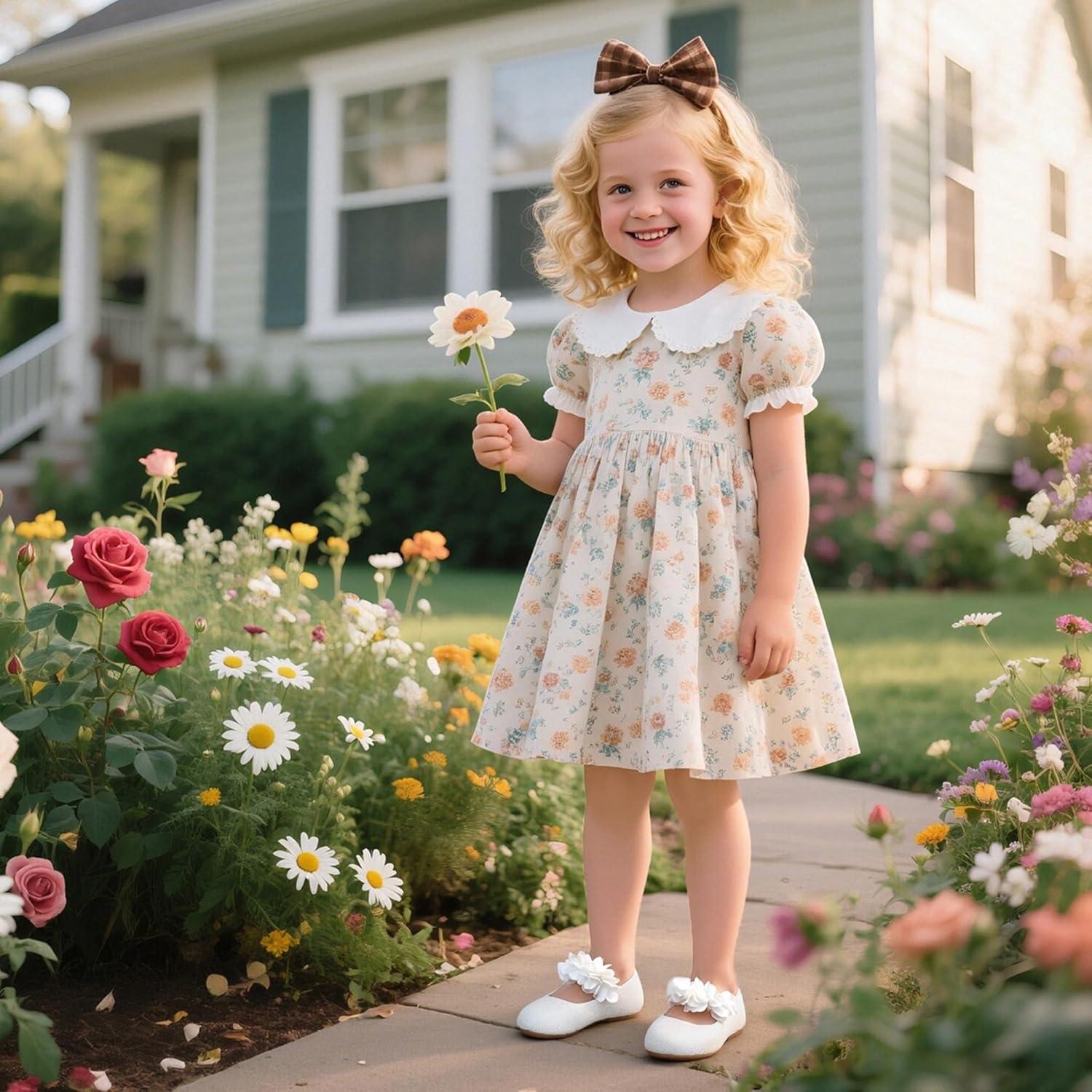 imageKiderence Toddler Girls Dress Shoes Little Kids Mary Janes Ballet Flats ToddlerCk607 White