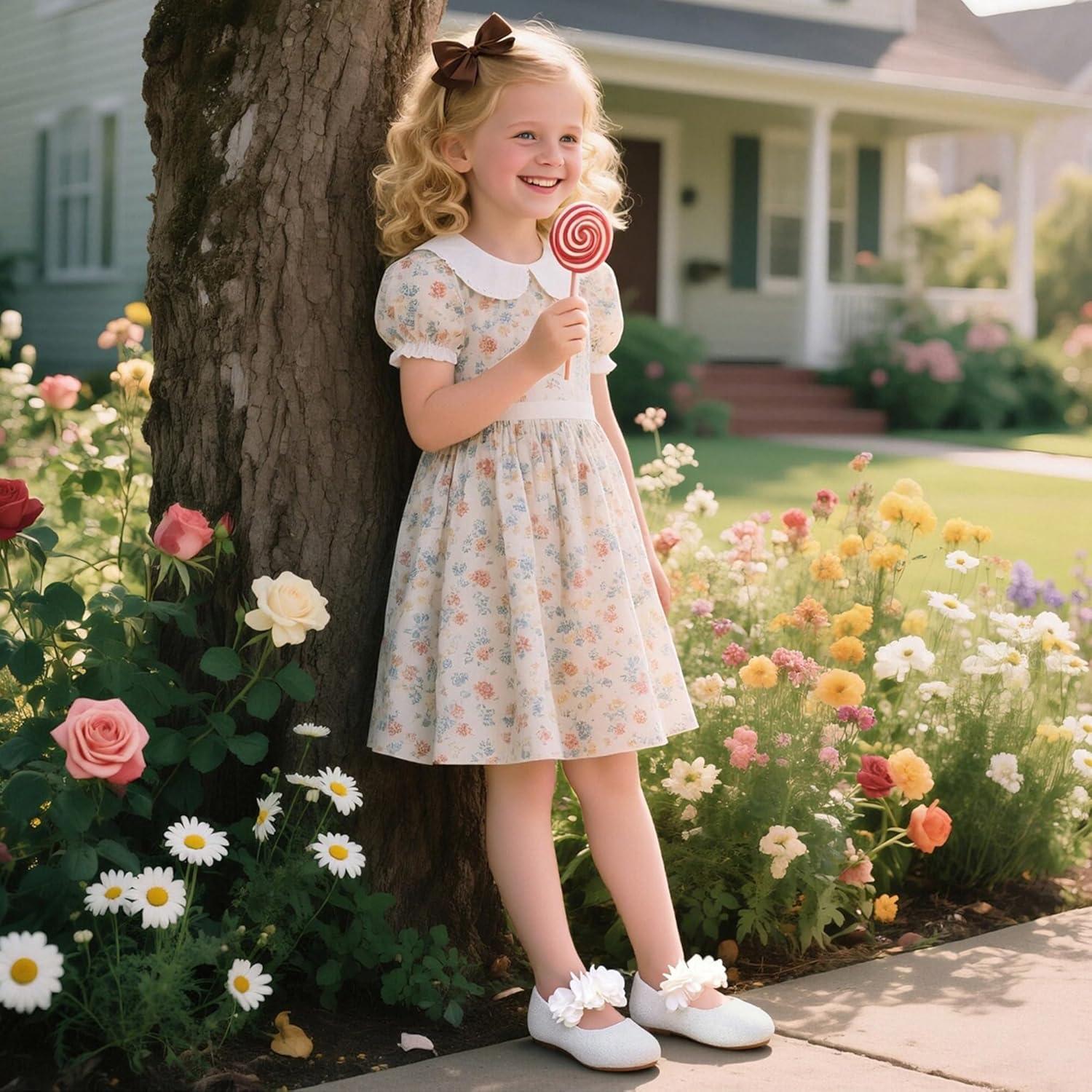 imageKiderence Toddler Girls Dress Shoes Little Kids Mary Janes Ballet Flats ToddlerCk607 White