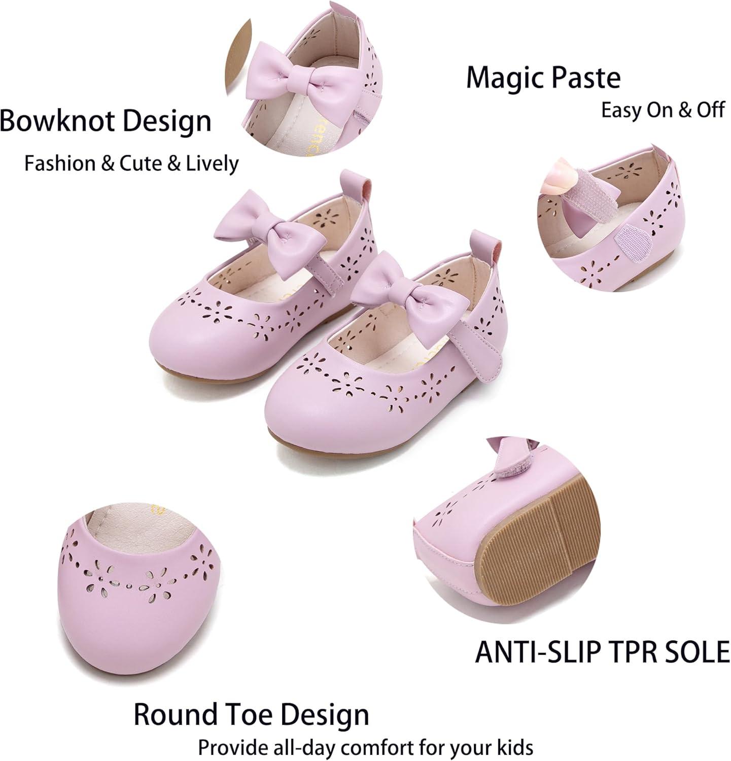 imageKiderence Toddler Girls Dress Shoes Little Kids Mary Janes Ballet Flats ToddlerCk901 Purple