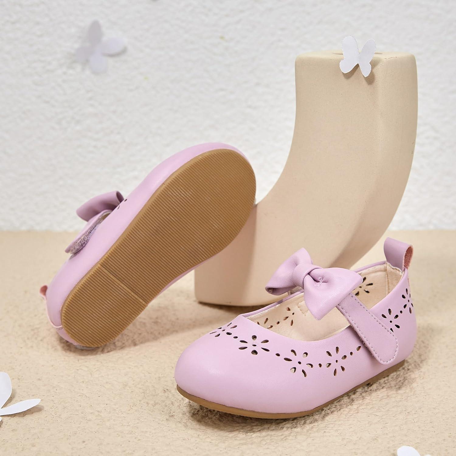 imageKiderence Toddler Girls Dress Shoes Little Kids Mary Janes Ballet Flats ToddlerCk901 Purple