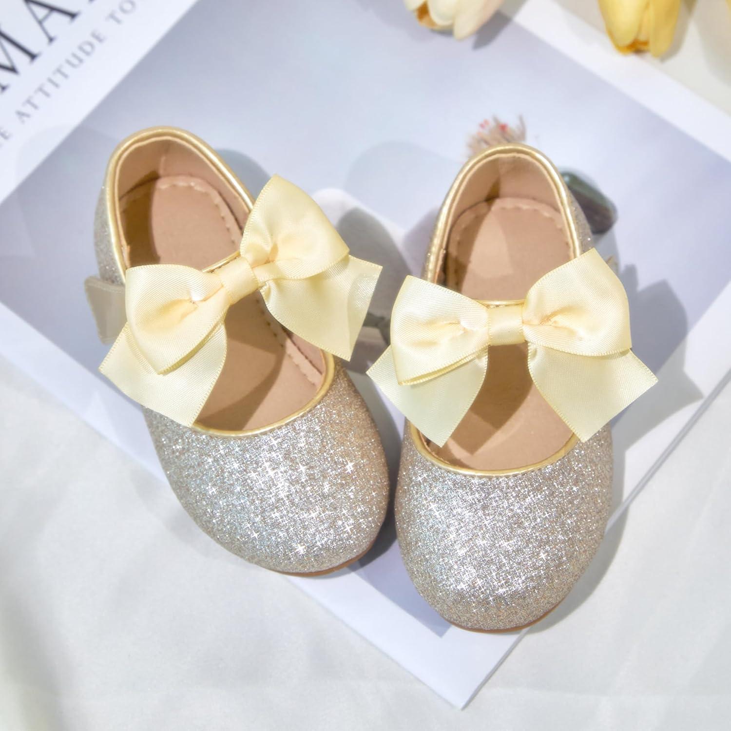 imageKiderence Toddler Girls Dress Shoes Little Kids Mary Janes Ballet Flats ToddlerCk904 Gold