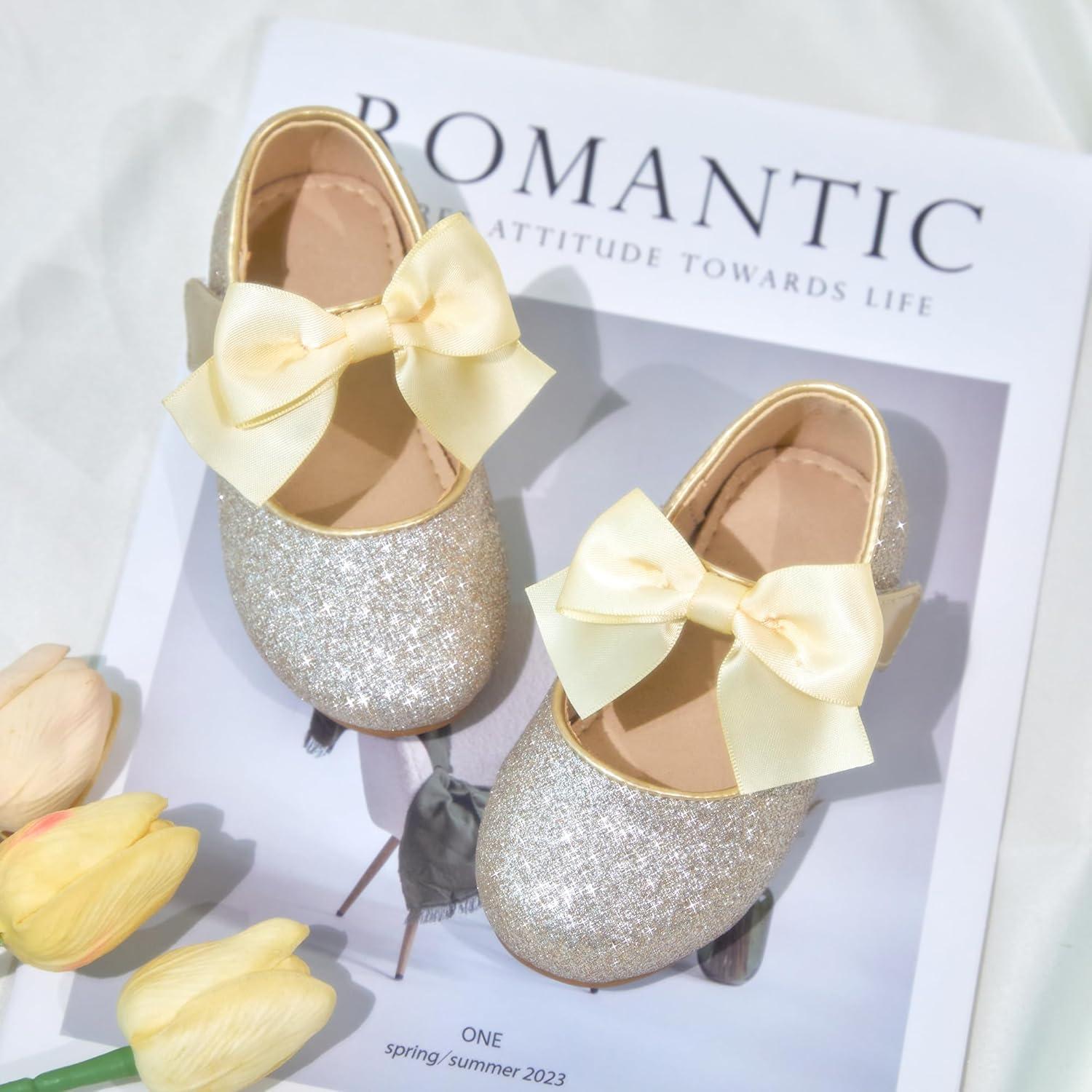 imageKiderence Toddler Girls Dress Shoes Little Kids Mary Janes Ballet Flats ToddlerCk904 Gold