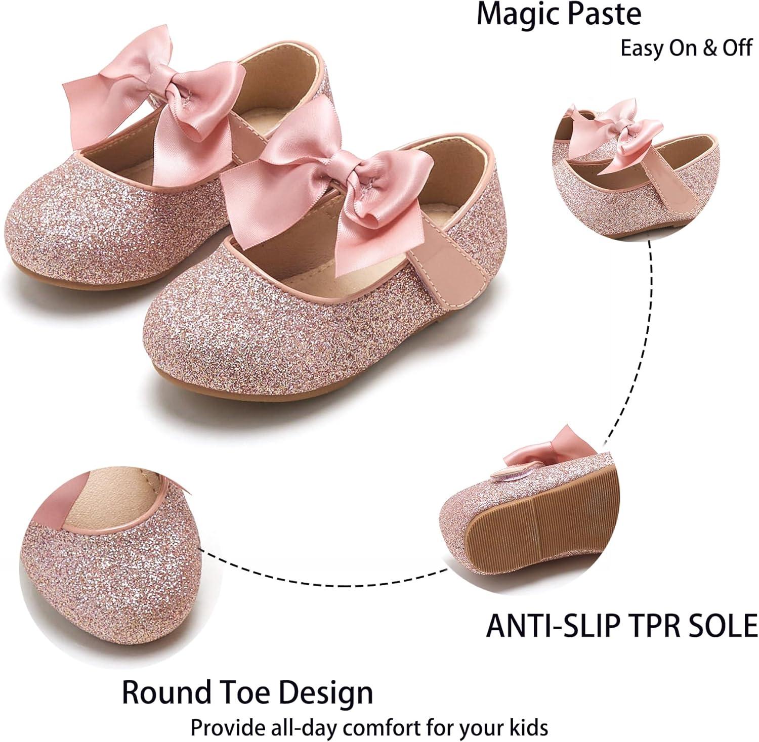 imageKiderence Toddler Girls Dress Shoes Little Kids Mary Janes Ballet Flats ToddlerCk904 Pink