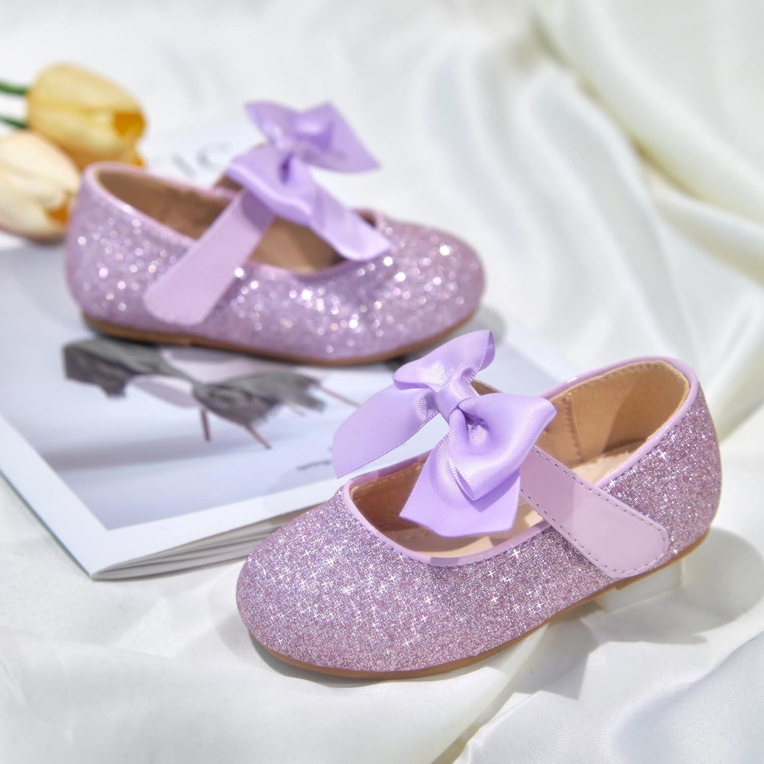 imageKiderence Toddler Girls Dress Shoes Little Kids Mary Janes Ballet Flats ToddlerCk904 Purple