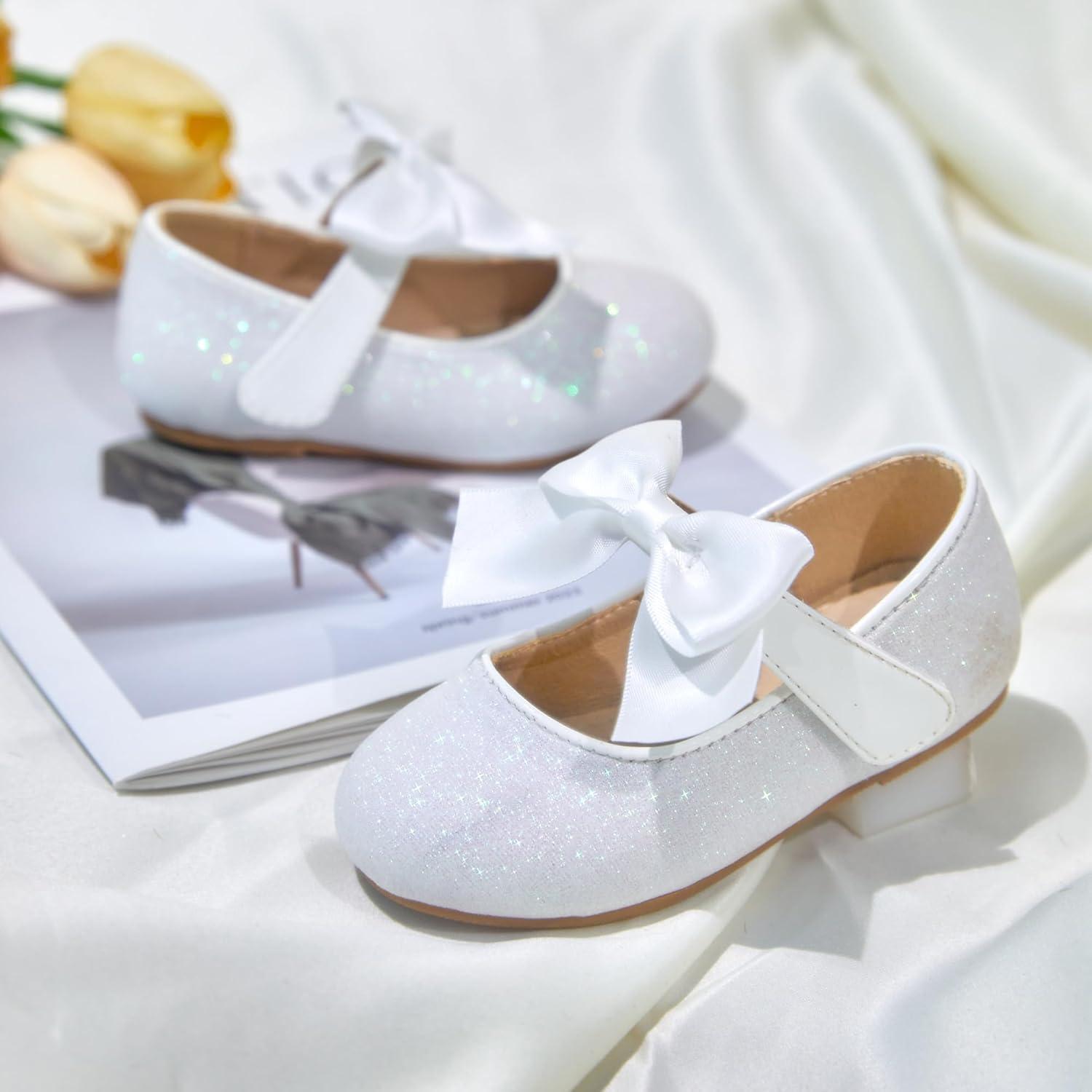 imageKiderence Toddler Girls Dress Shoes Little Kids Mary Janes Ballet Flats ToddlerCk904 White