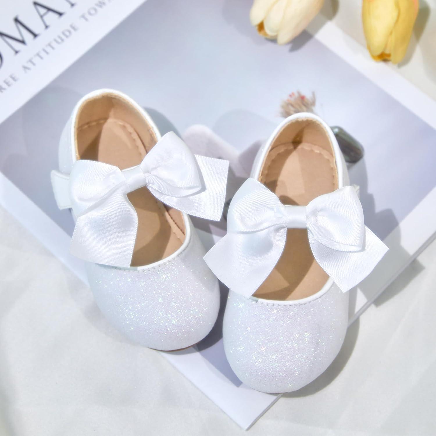 imageKiderence Toddler Girls Dress Shoes Little Kids Mary Janes Ballet Flats ToddlerCk904 White