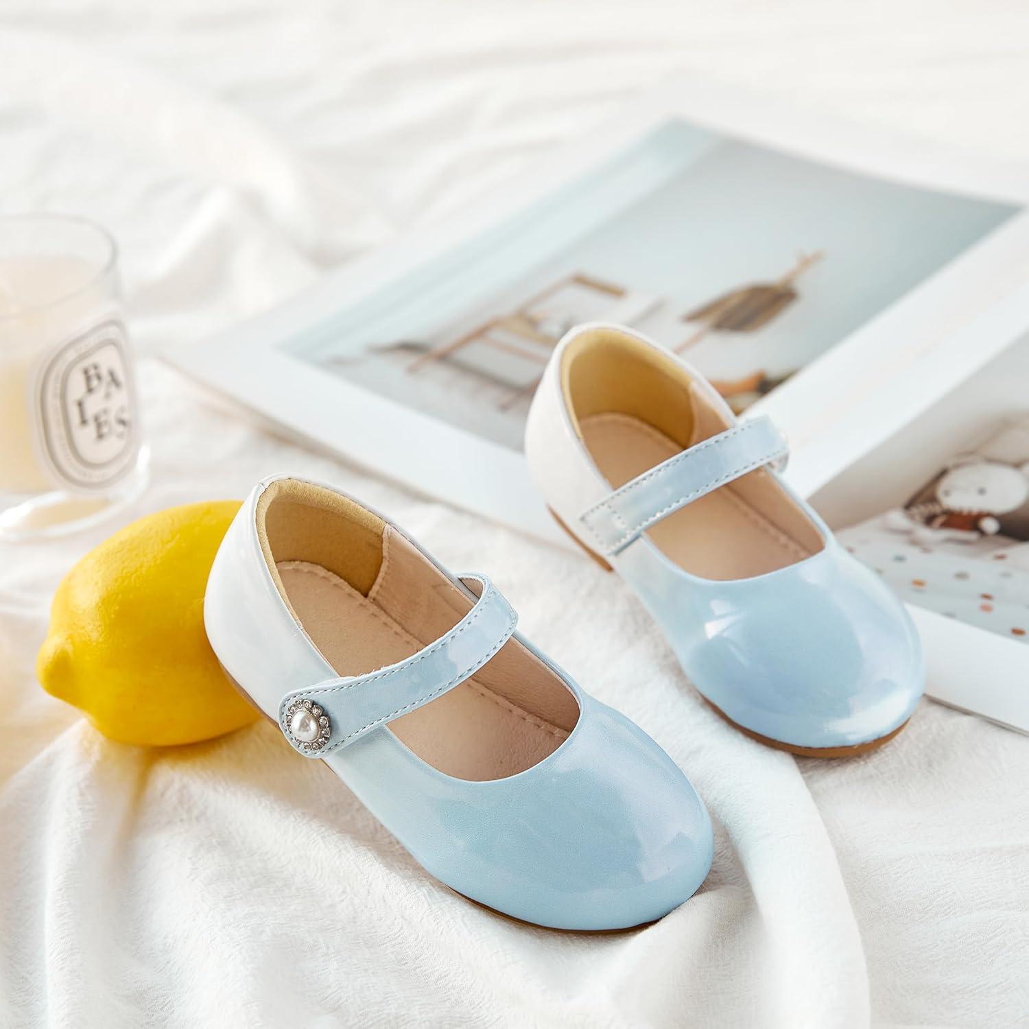 imageKiderence Toddler Girls Dress Shoes Little Kids Mary Janes Ballet Flats ToddlerCk905 Blue