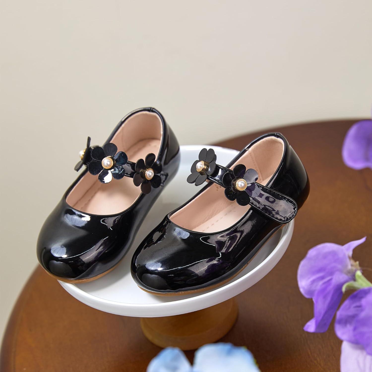 imageKiderence Toddler Girls Dress Shoes Little Kids Mary Janes Ballet Flats ToddlerCk920 Black