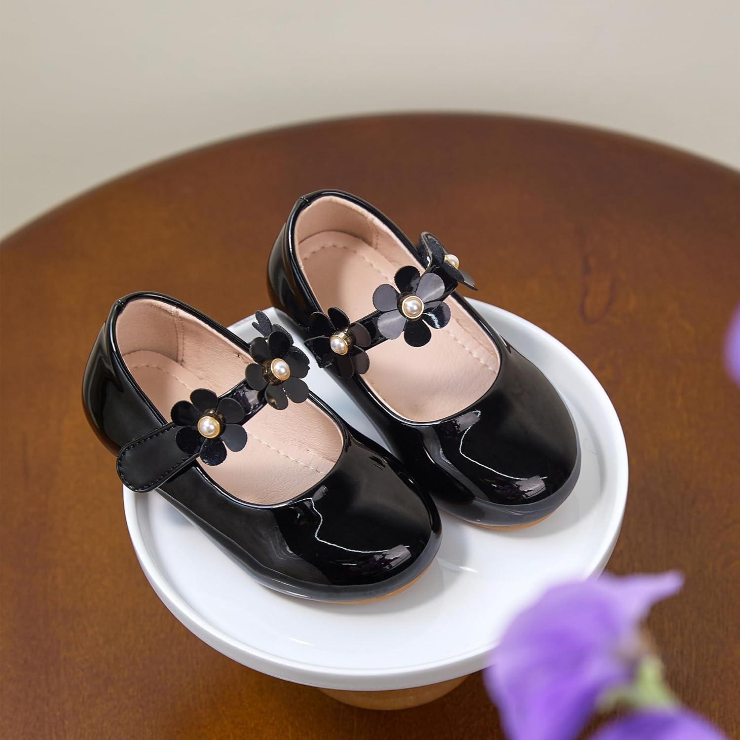 imageKiderence Toddler Girls Dress Shoes Little Kids Mary Janes Ballet Flats ToddlerCk920 Black