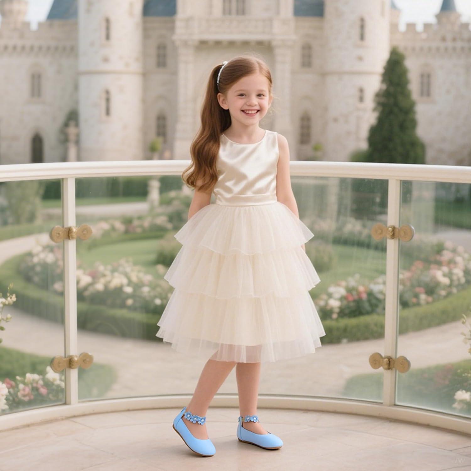 imageKiderence Toddler Girls Dress Shoes Little Kids Mary Janes Ballet Flats ToddlerCk921 Light Blue