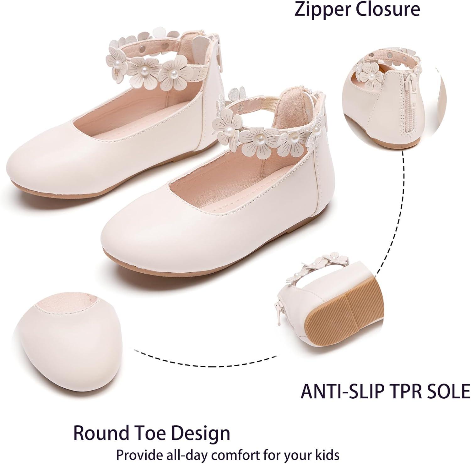 imageKiderence Toddler Girls Dress Shoes Little Kids Mary Janes Ballet Flats ToddlerCk921 Off White