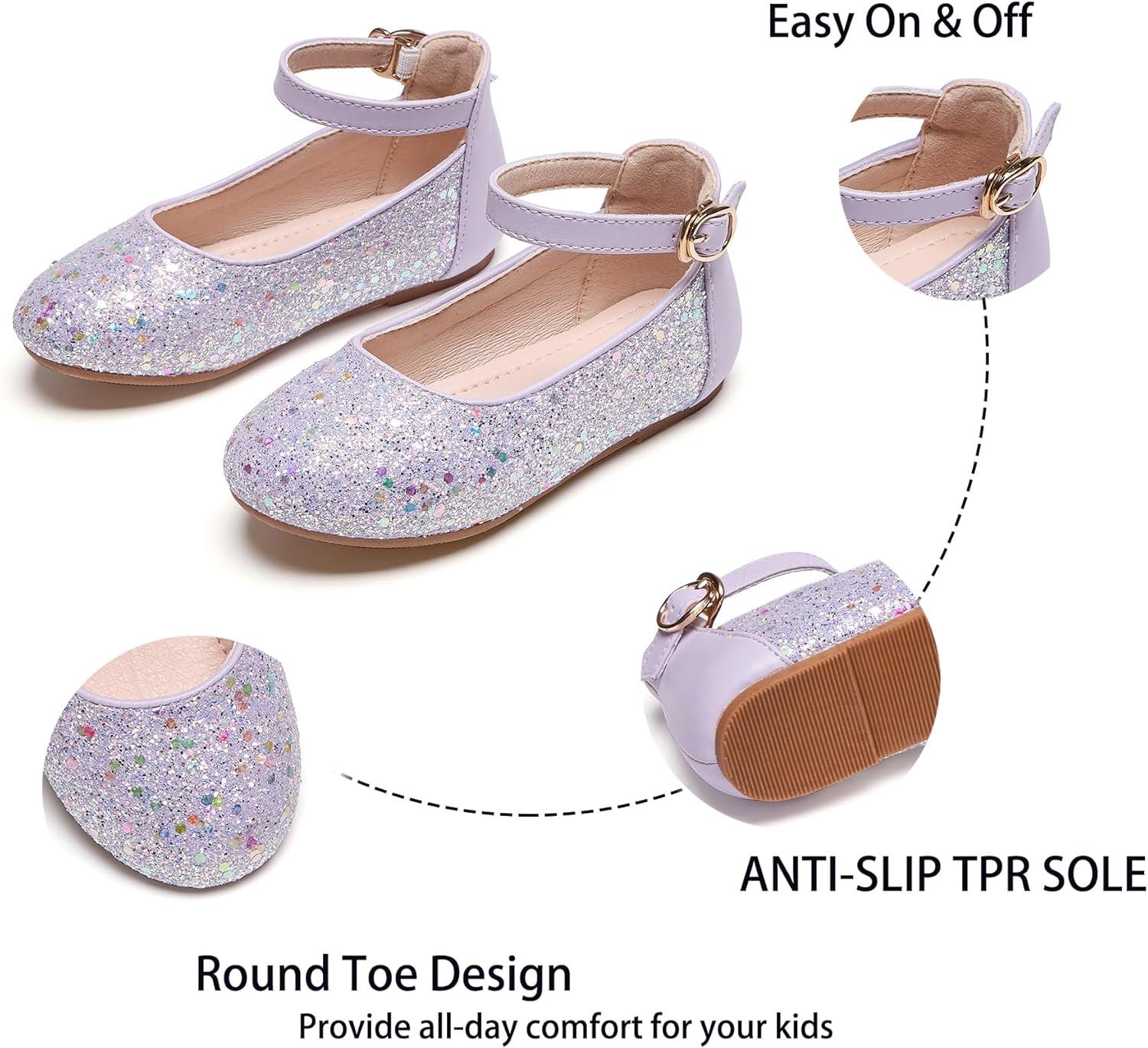 imageKiderence Toddler Girls Dress Shoes Little Kids Mary Janes Ballet Flats ToddlerCk922 Purple