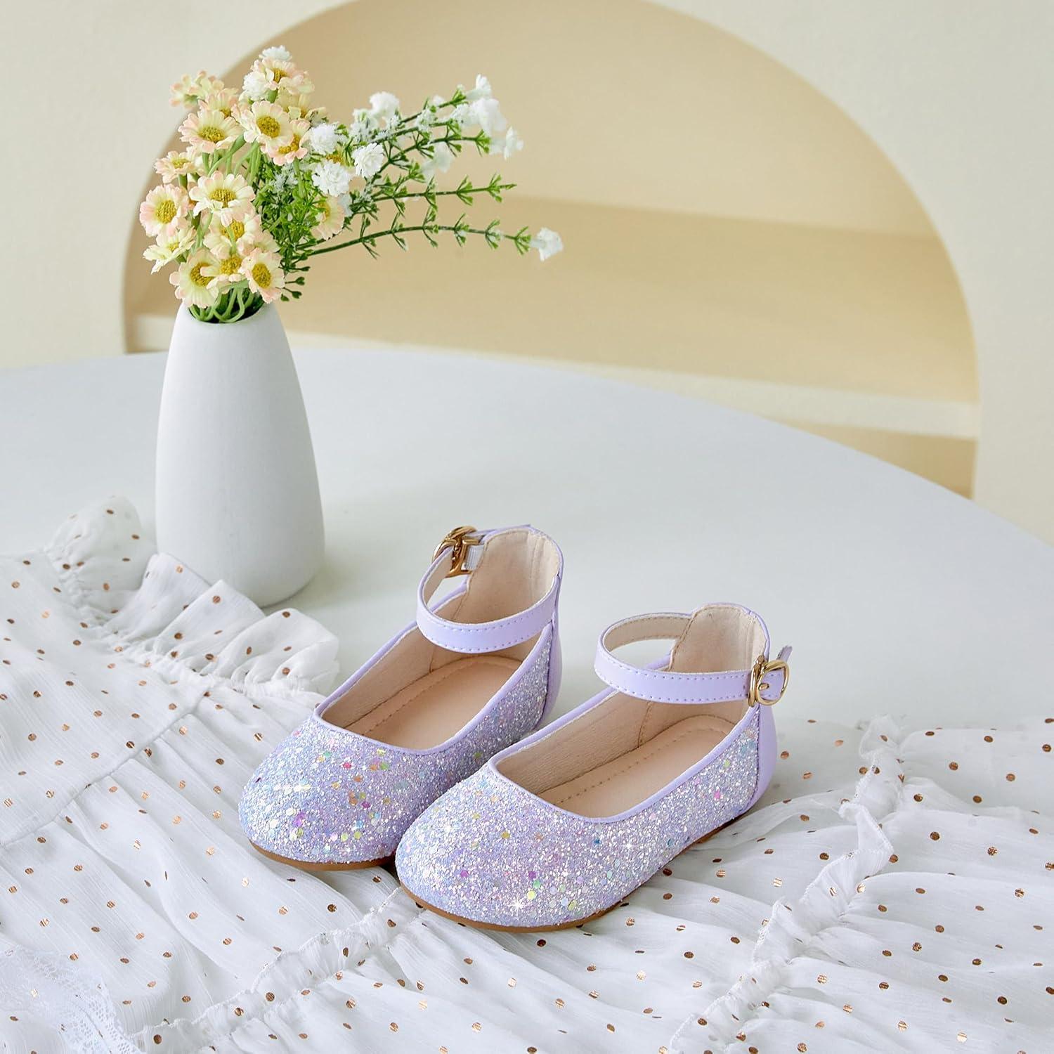 imageKiderence Toddler Girls Dress Shoes Little Kids Mary Janes Ballet Flats ToddlerCk922 Purple